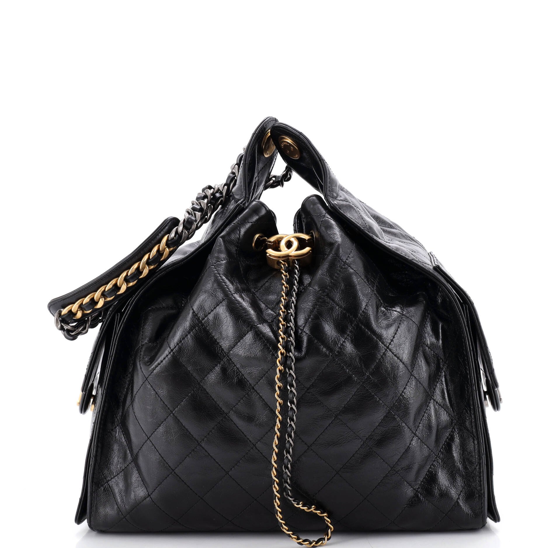 25 Hobo Bag Quilted Shiny Crumpled Calfskin Medium