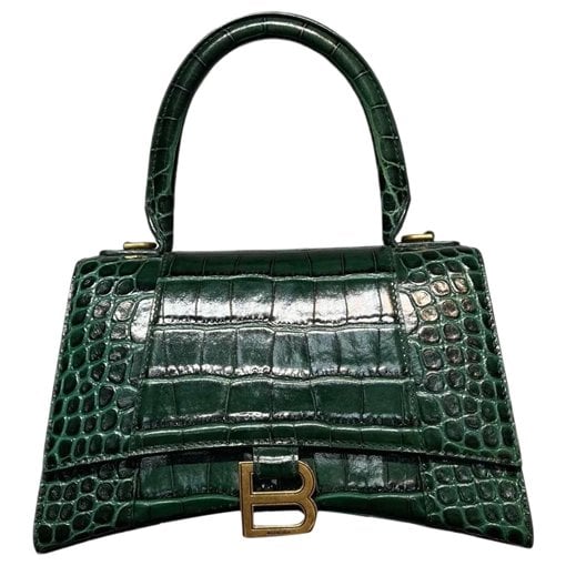 Hourglass leather handbag