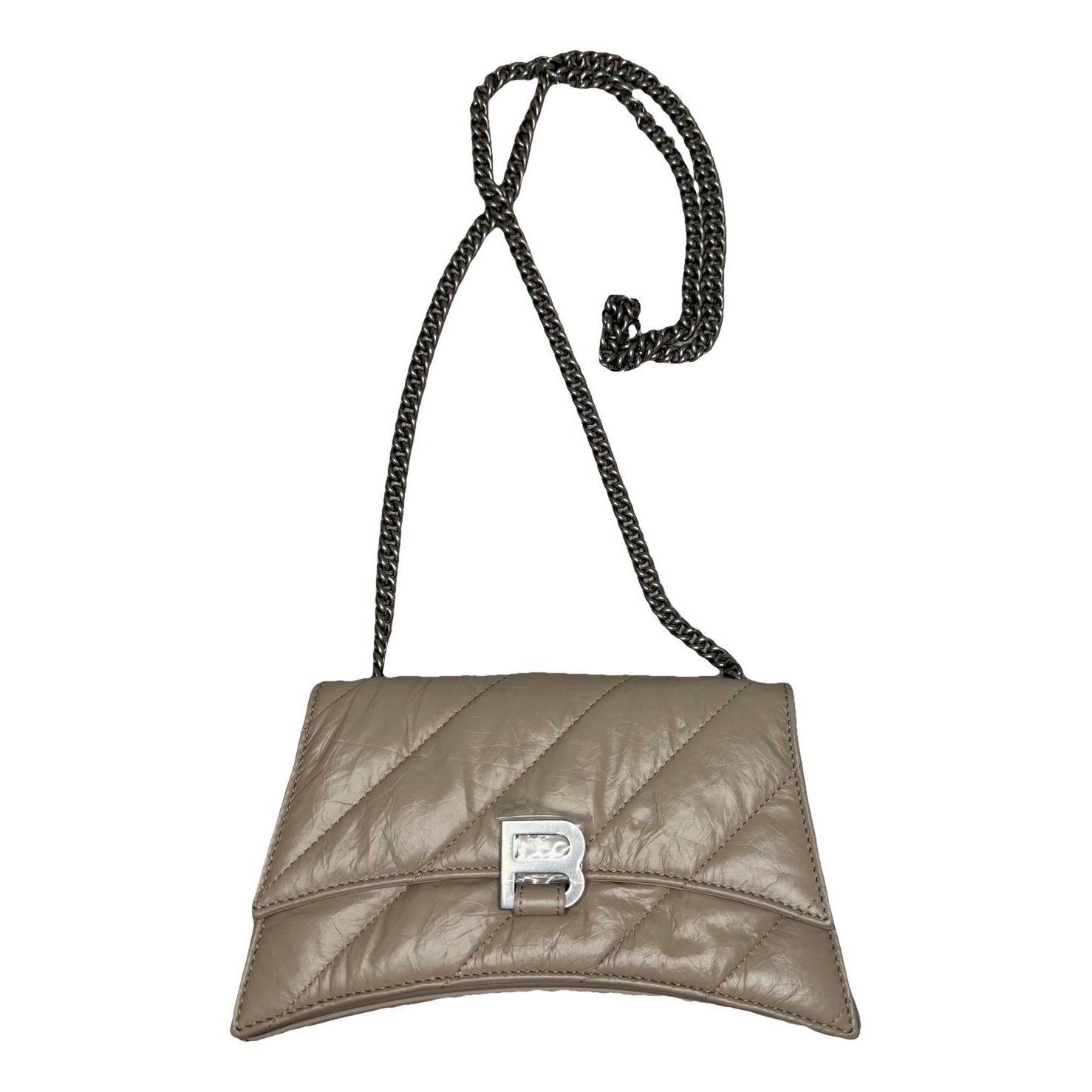 Hourglass leather crossbody bag