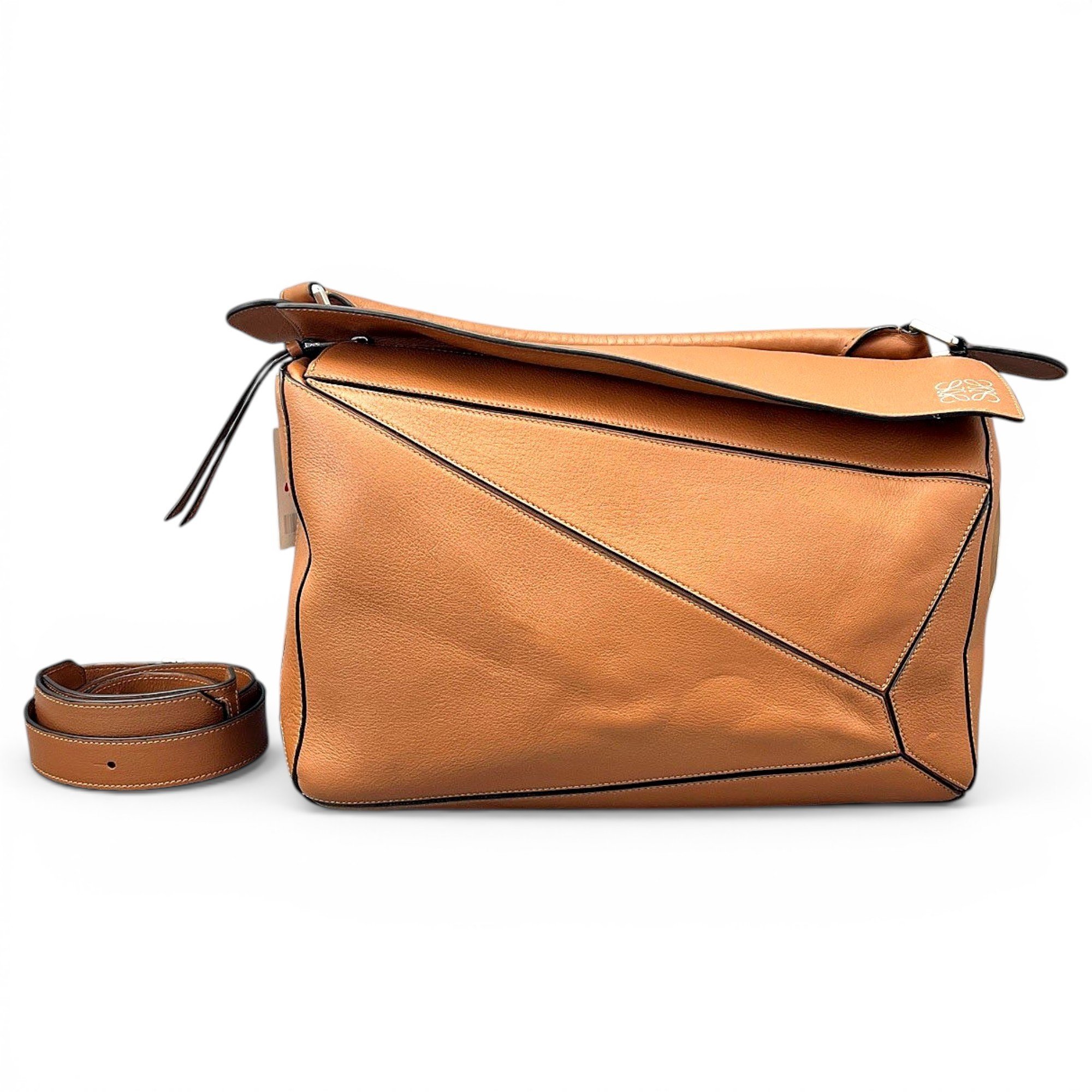 Puzzle leather handbag