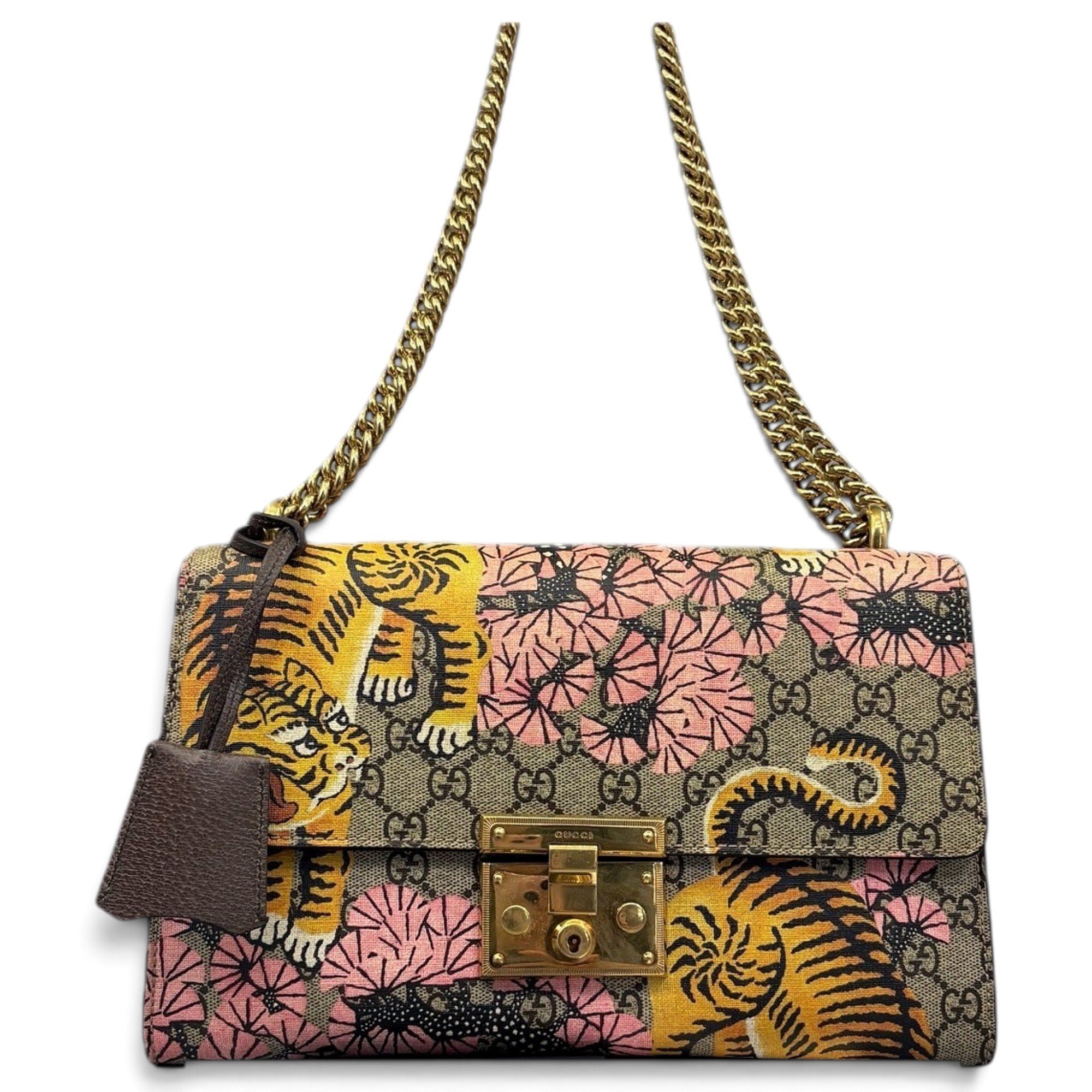Padlock leather handbag