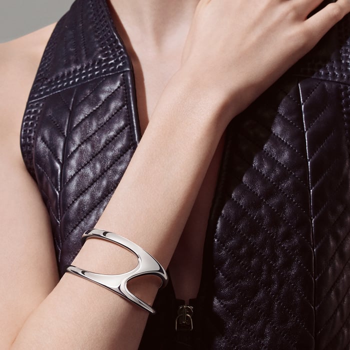 Sans Coloris Chaine d'Ancre Punk Cuff Bracelet, Large Model
