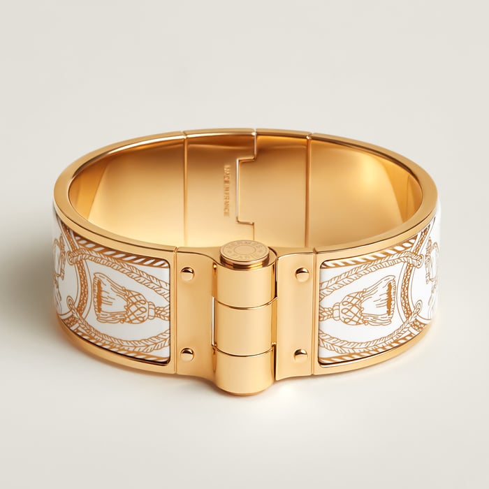 Orfèvre Jaune or Blanc Grand Apparat Hinged Bracelet