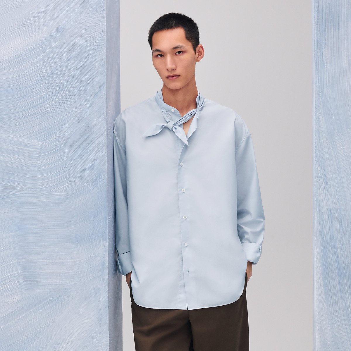 Glacier Boxy Fit Shirt With Marius Collar