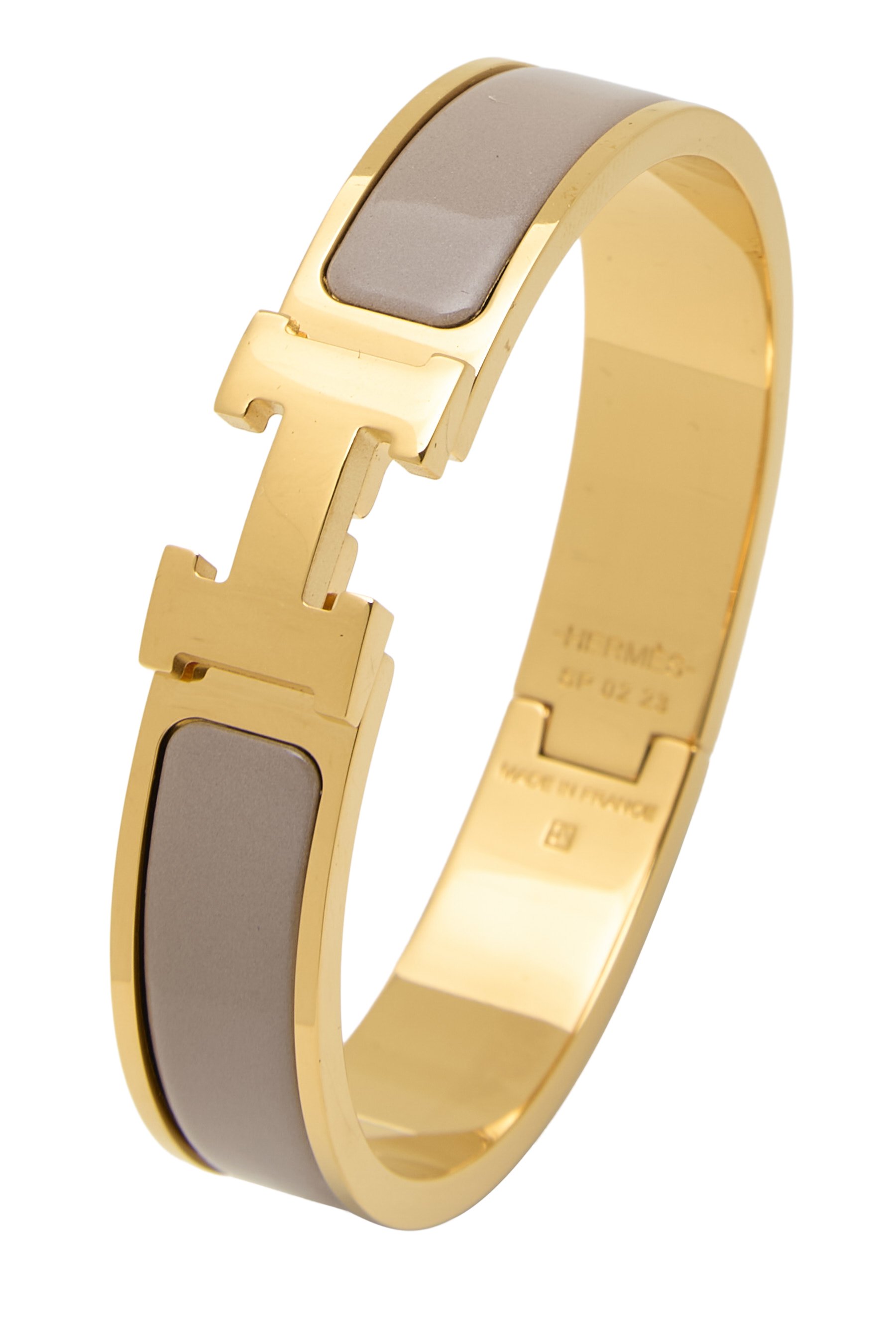 Beige Enamel Clic-Clac 'H' Bracelet Narrow PM
