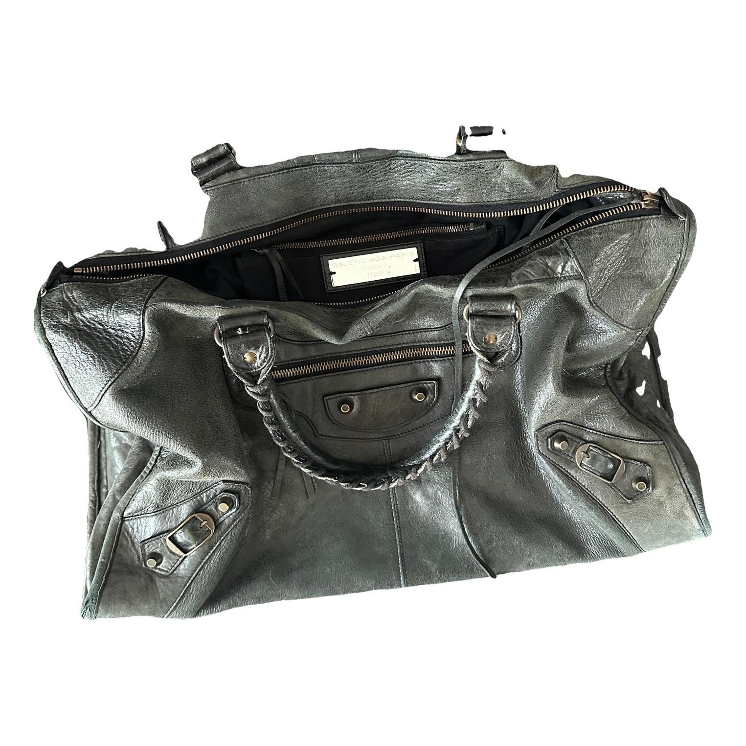 City leather handbag