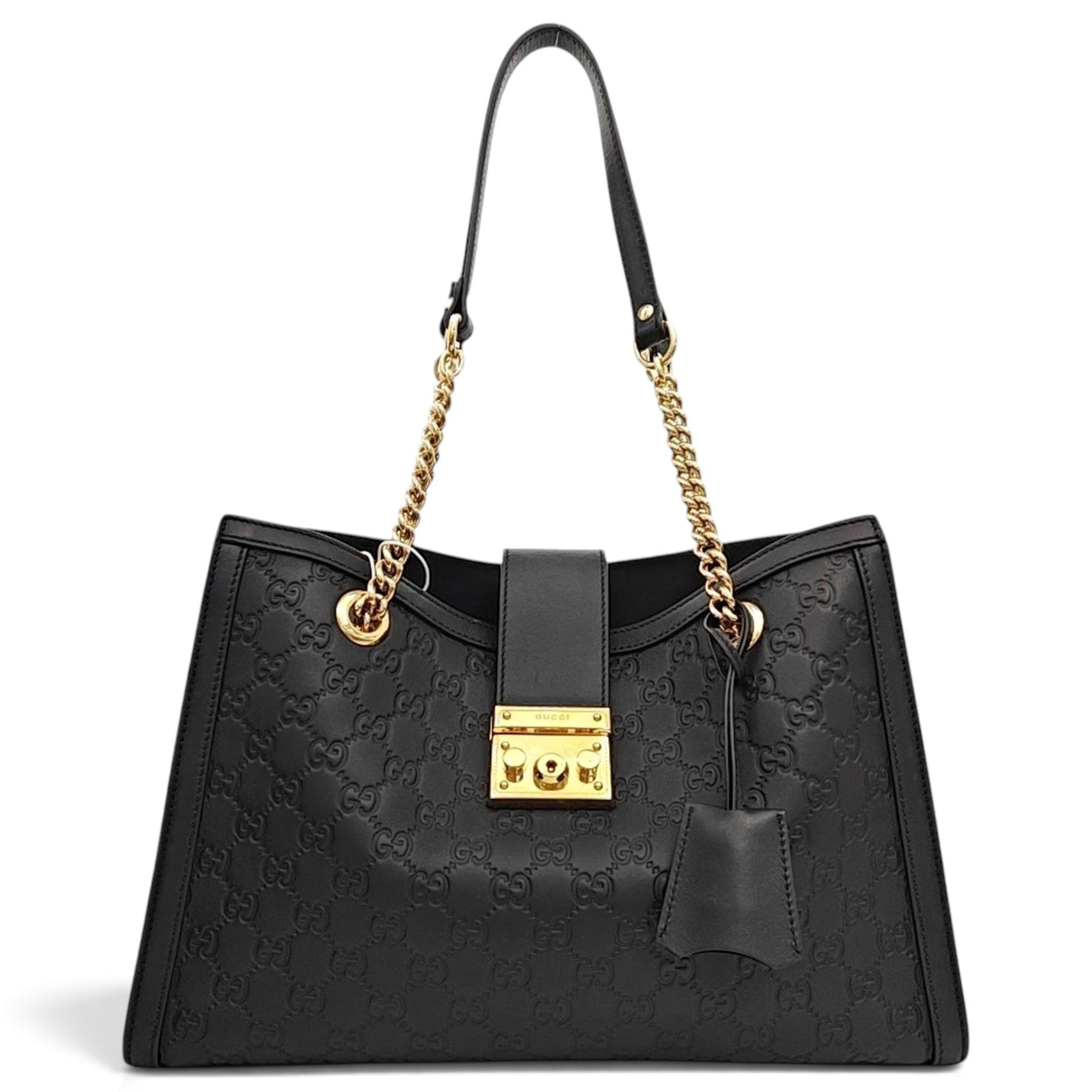 Padlock leather handbag