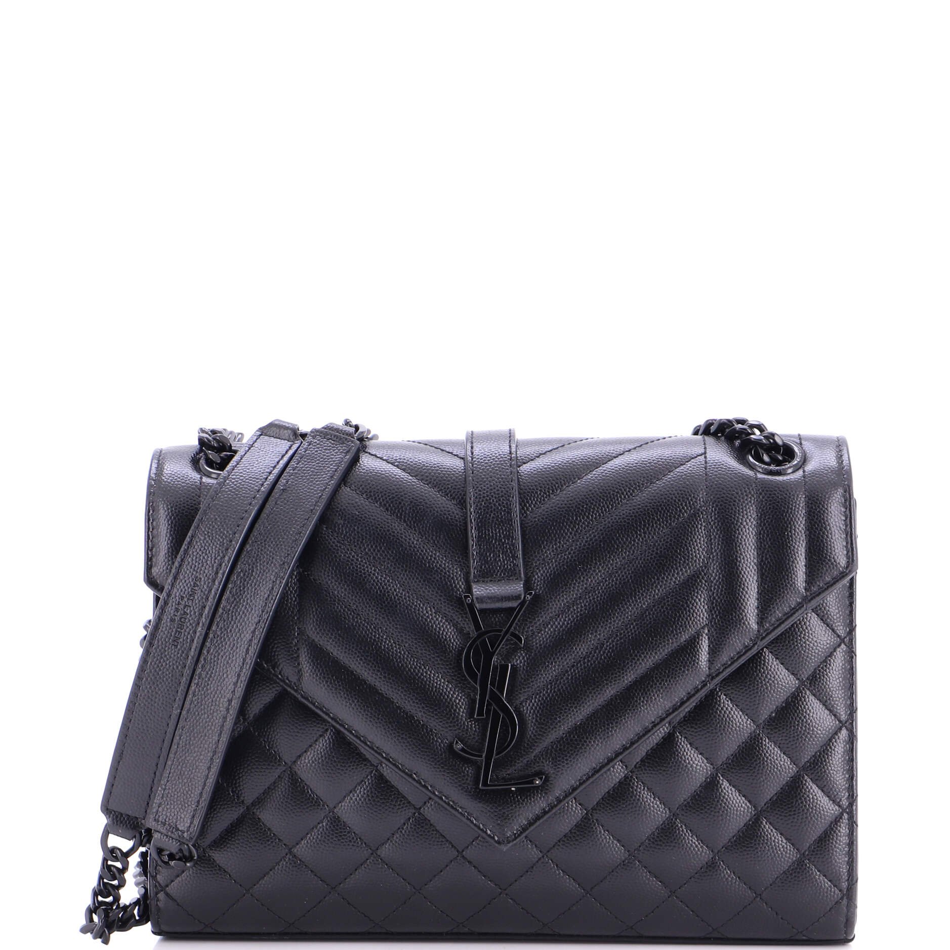 Classic Monogram Envelope Satchel Mixed Matelasse Leather Medium
