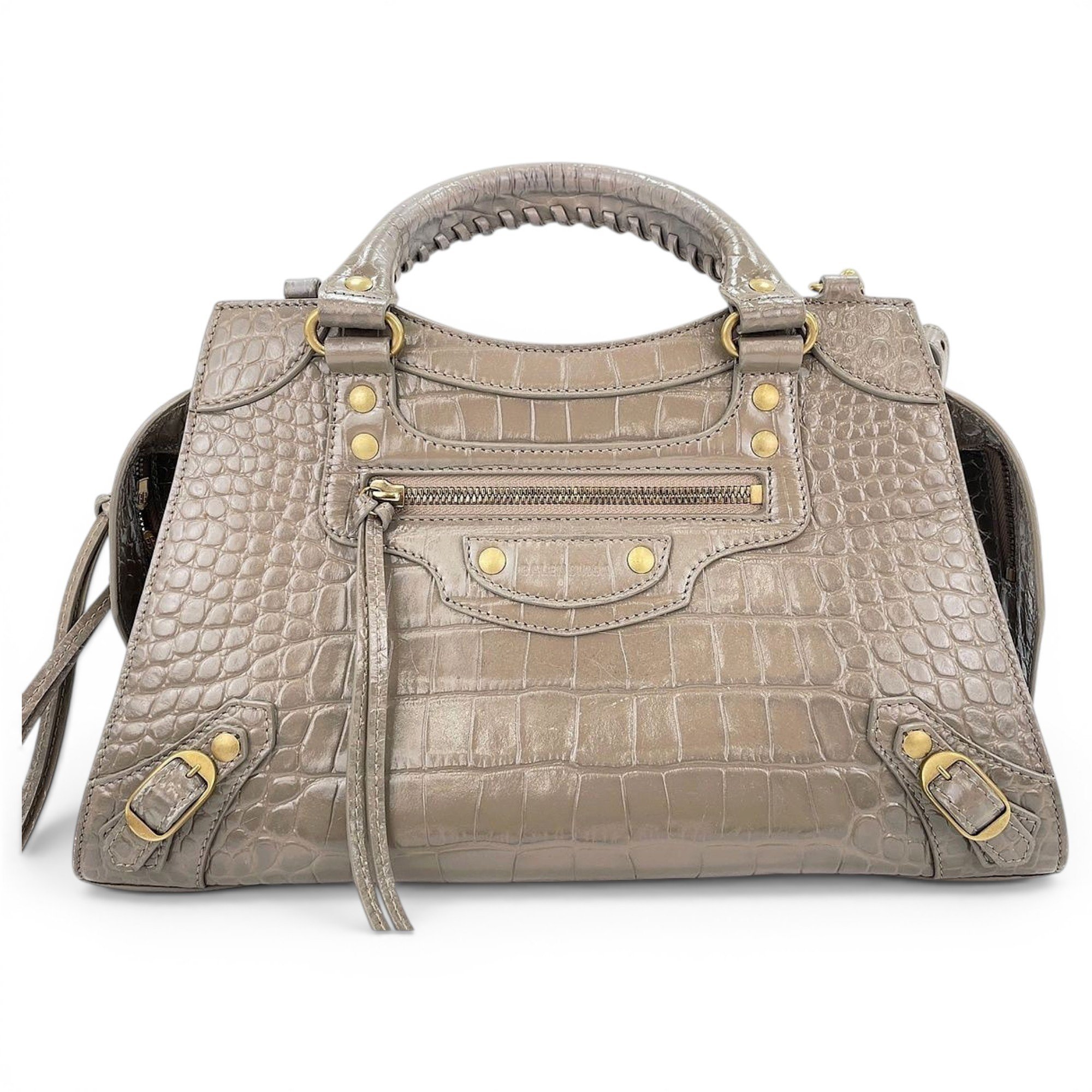 City leather handbag