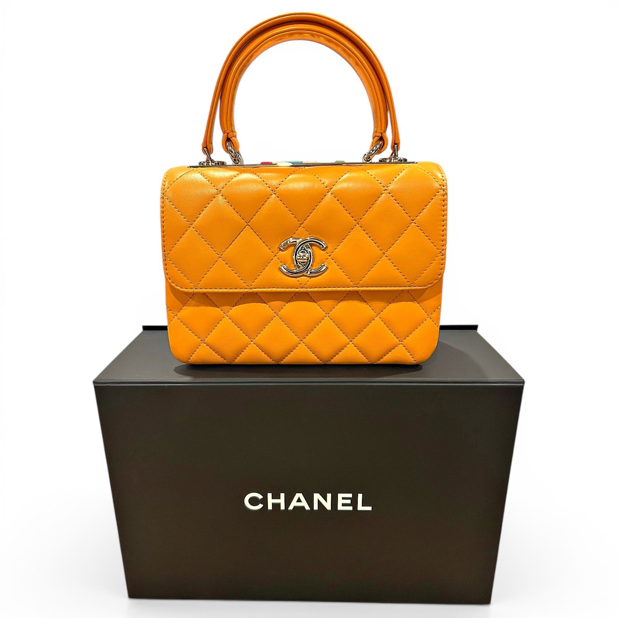 Trendy CC leather crossbody bag