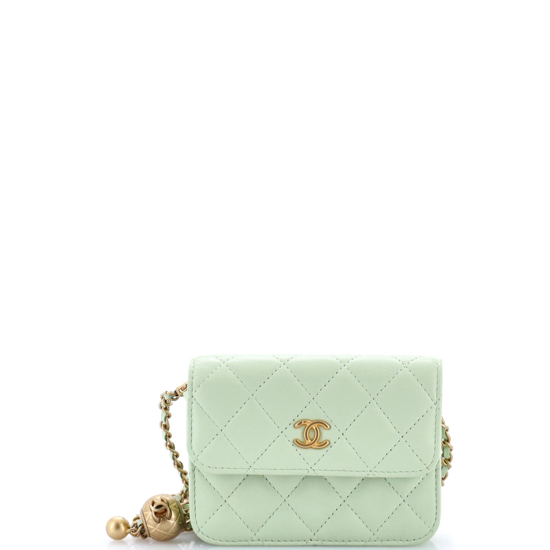 Chanel Pearl Crush Flap Clutch with Chain Quilted Lambskin Mini