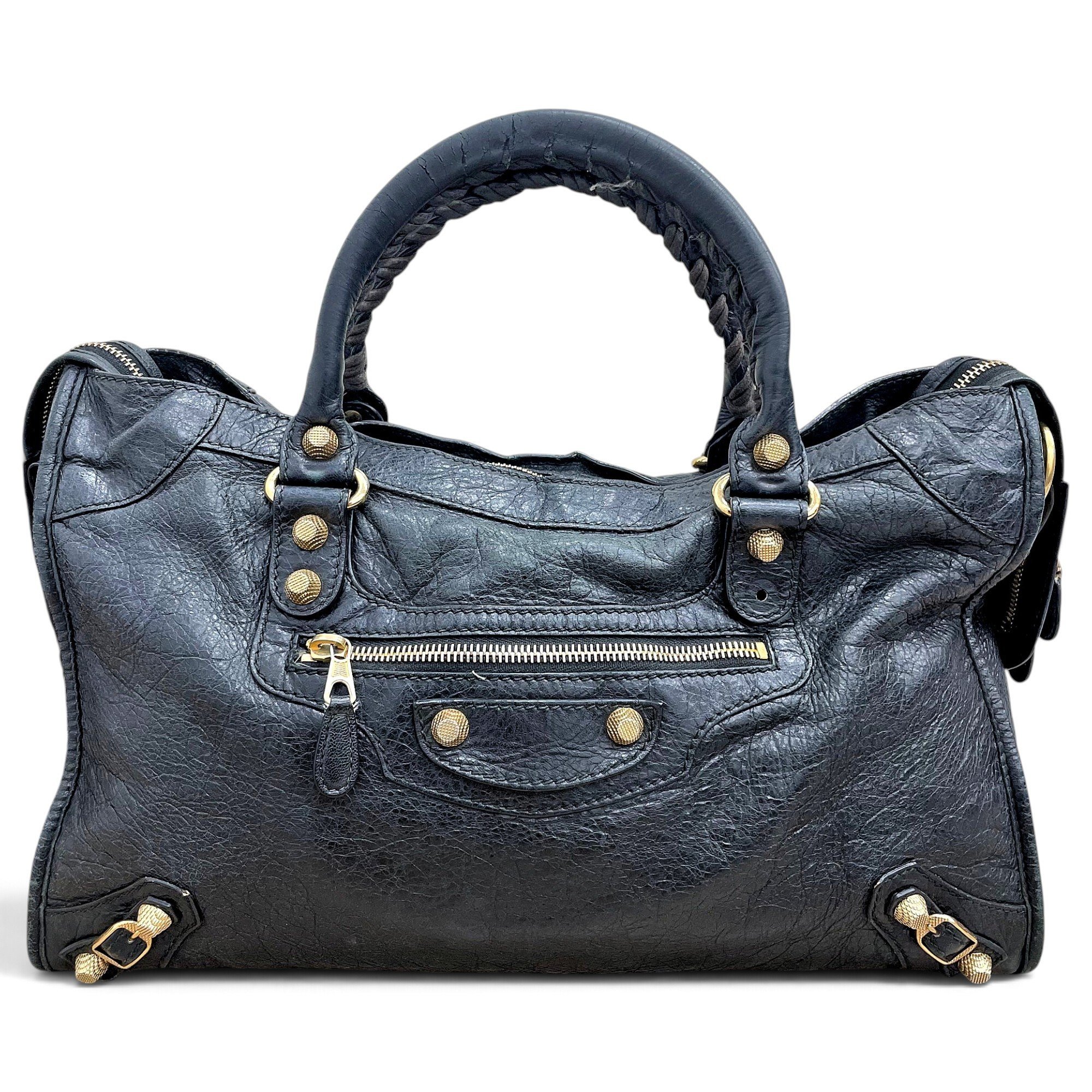 City leather handbag