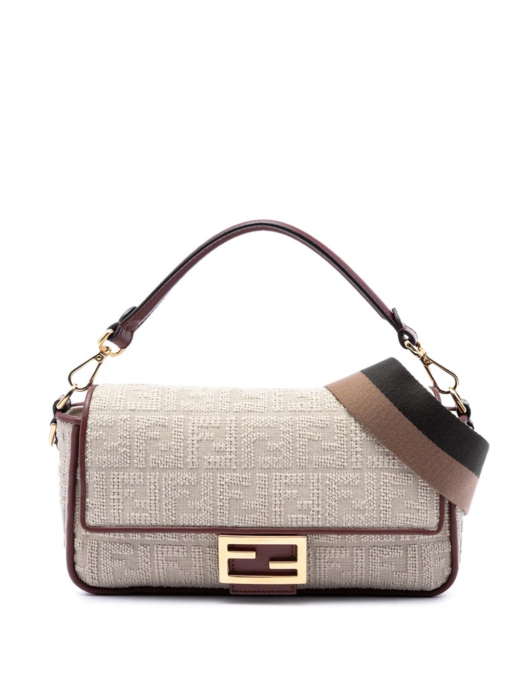 2010-2026 Zucca Embroidered Canvas Baguette satchel