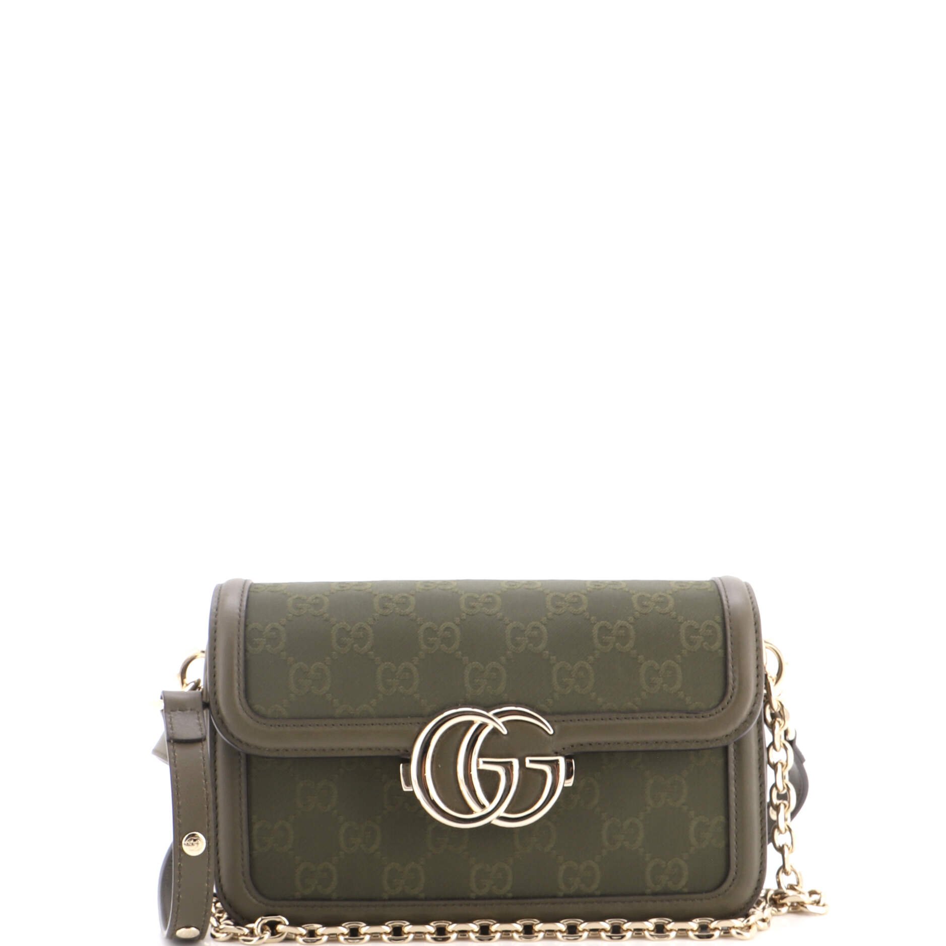 Go Shoulder Bag GG Canvas with Leather Small