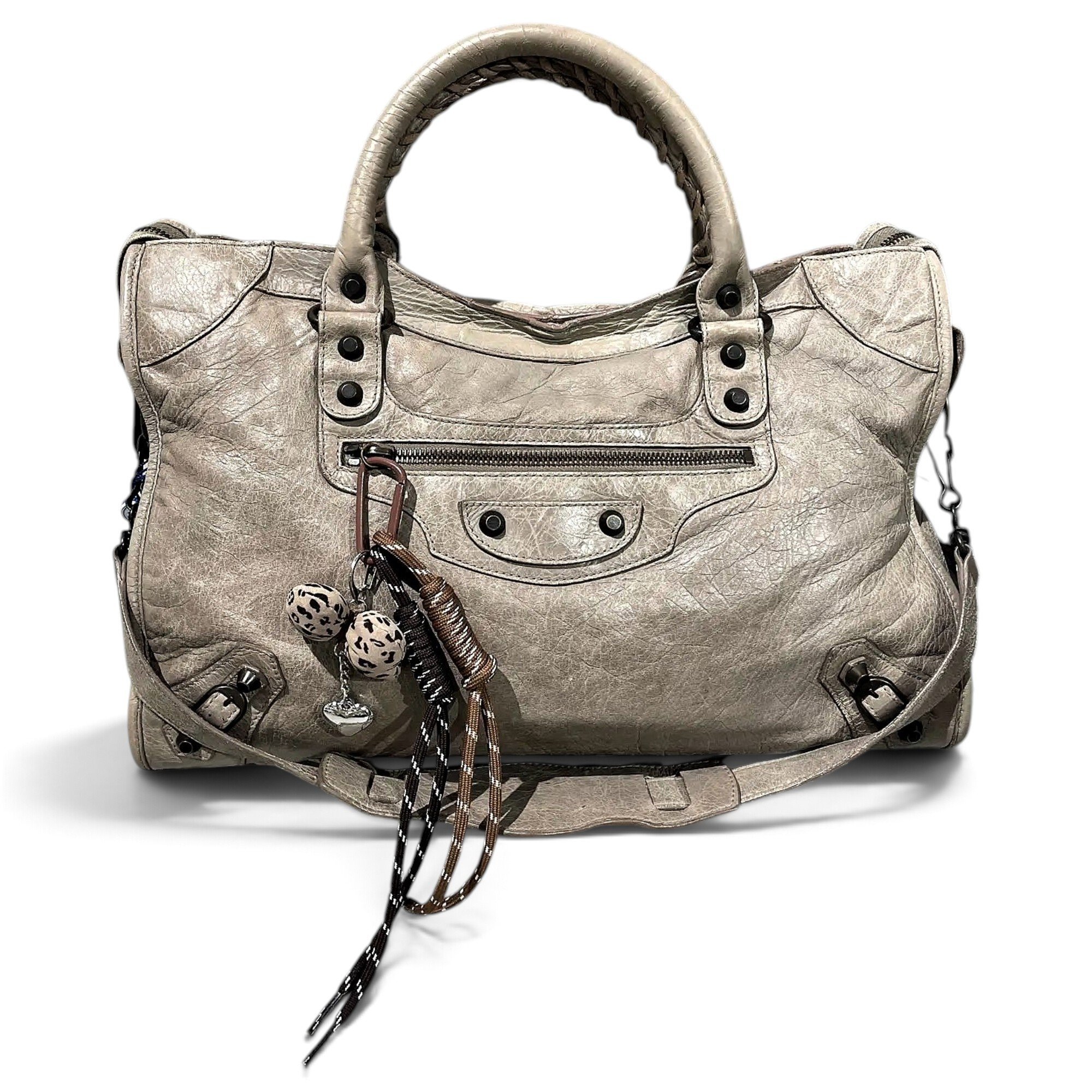 City leather handbag