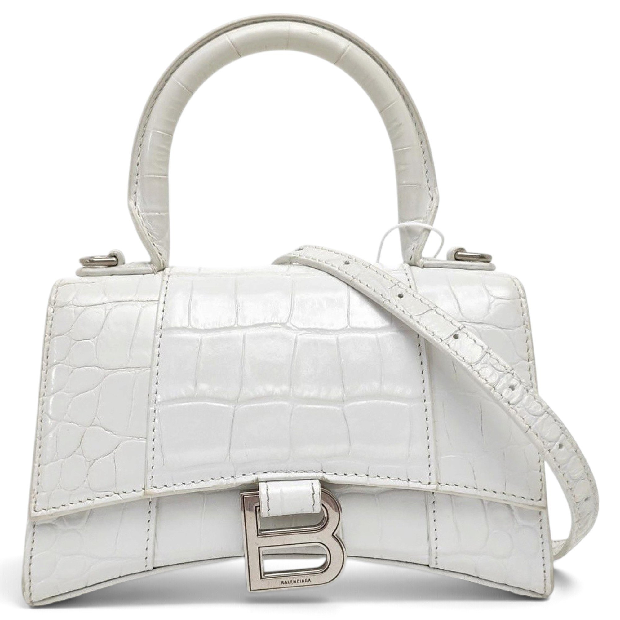 Hourglass leather handbag