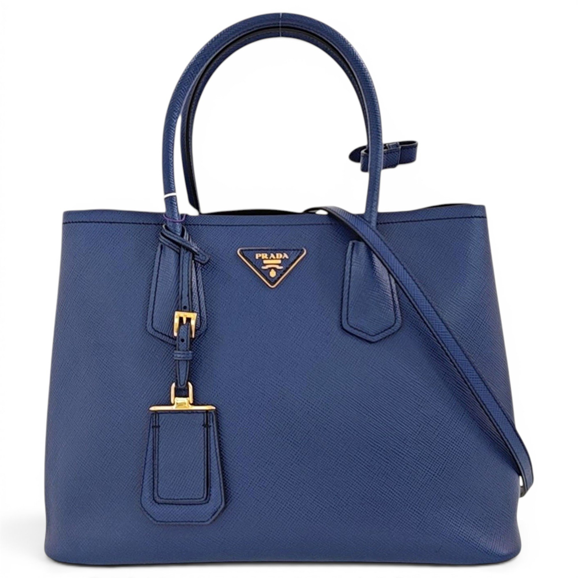Double leather handbag