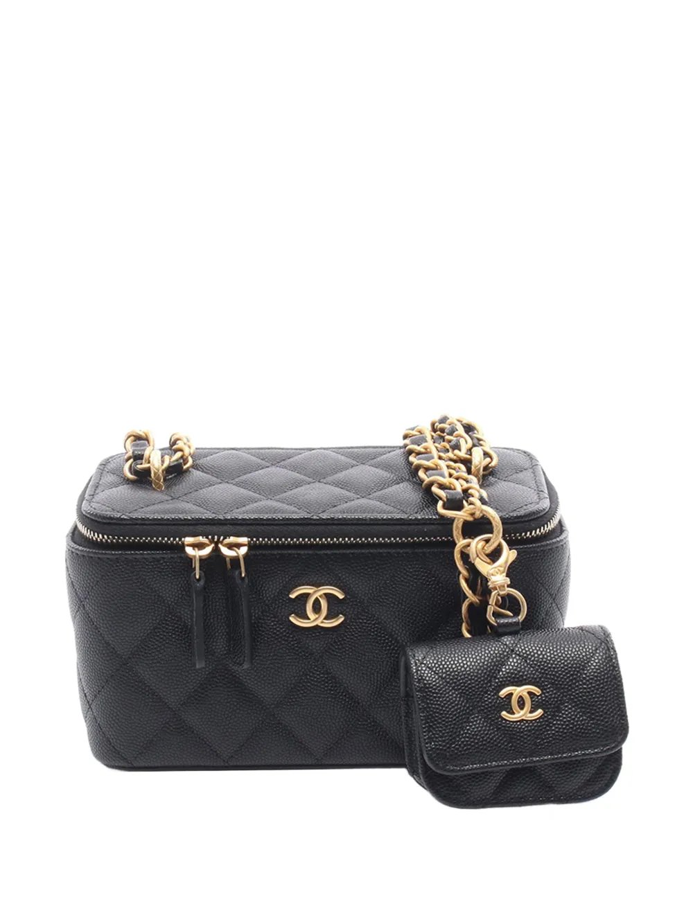 2021-2026 Quilted Caviar CC Vanity Case With Chain crossbody bag