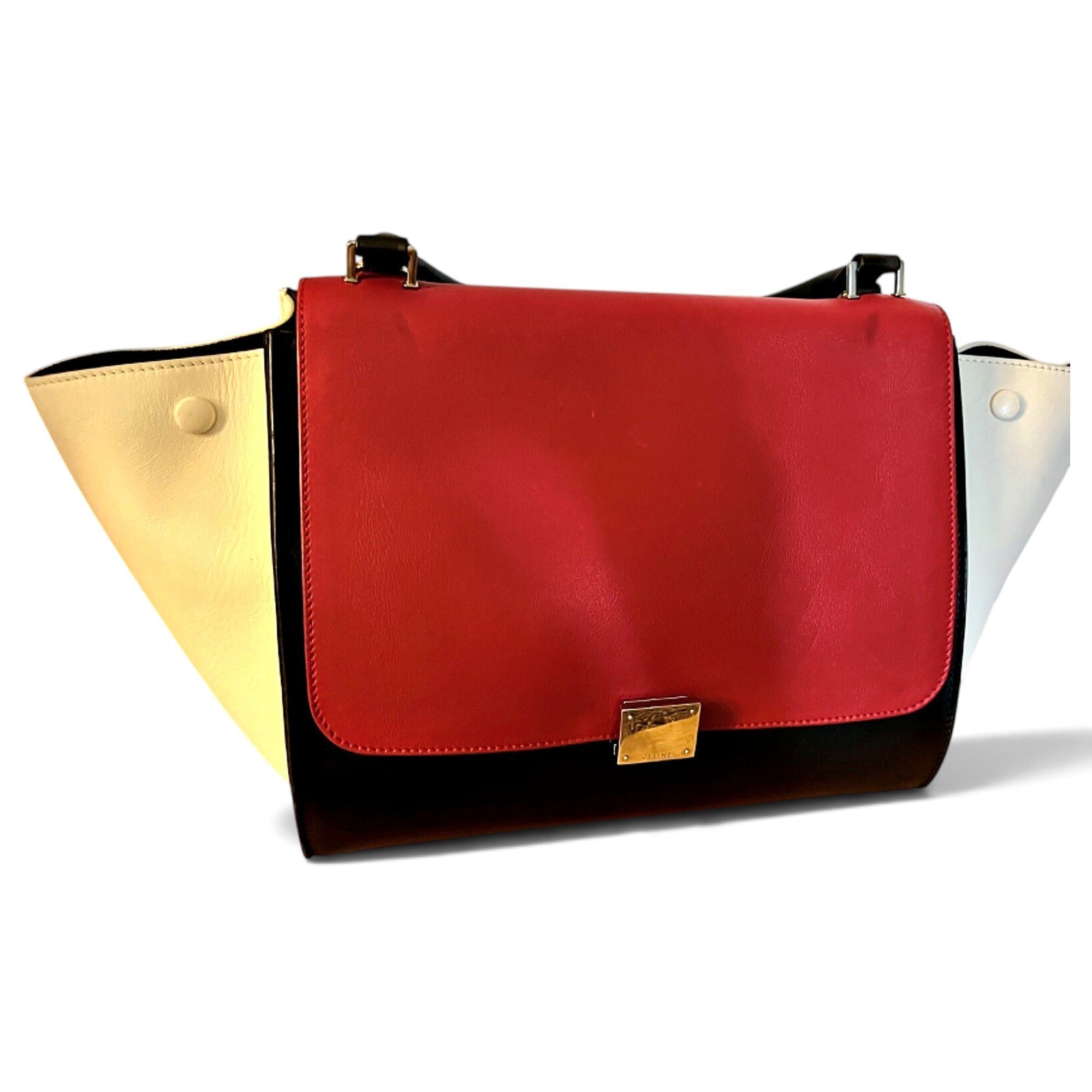 Trapèze leather handbag