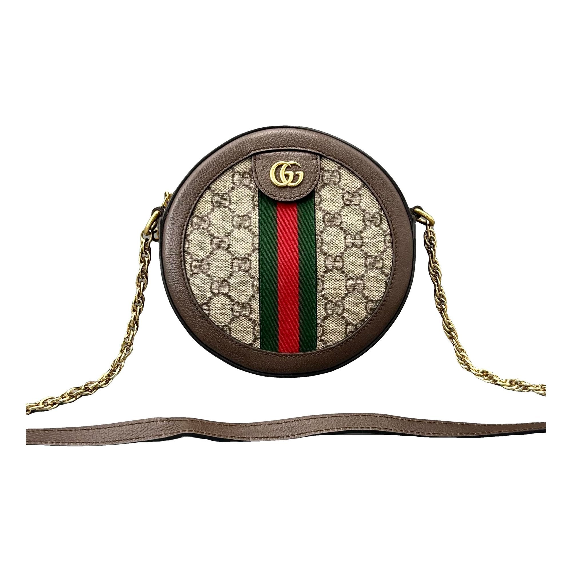 Ophidia Round leather handbag
