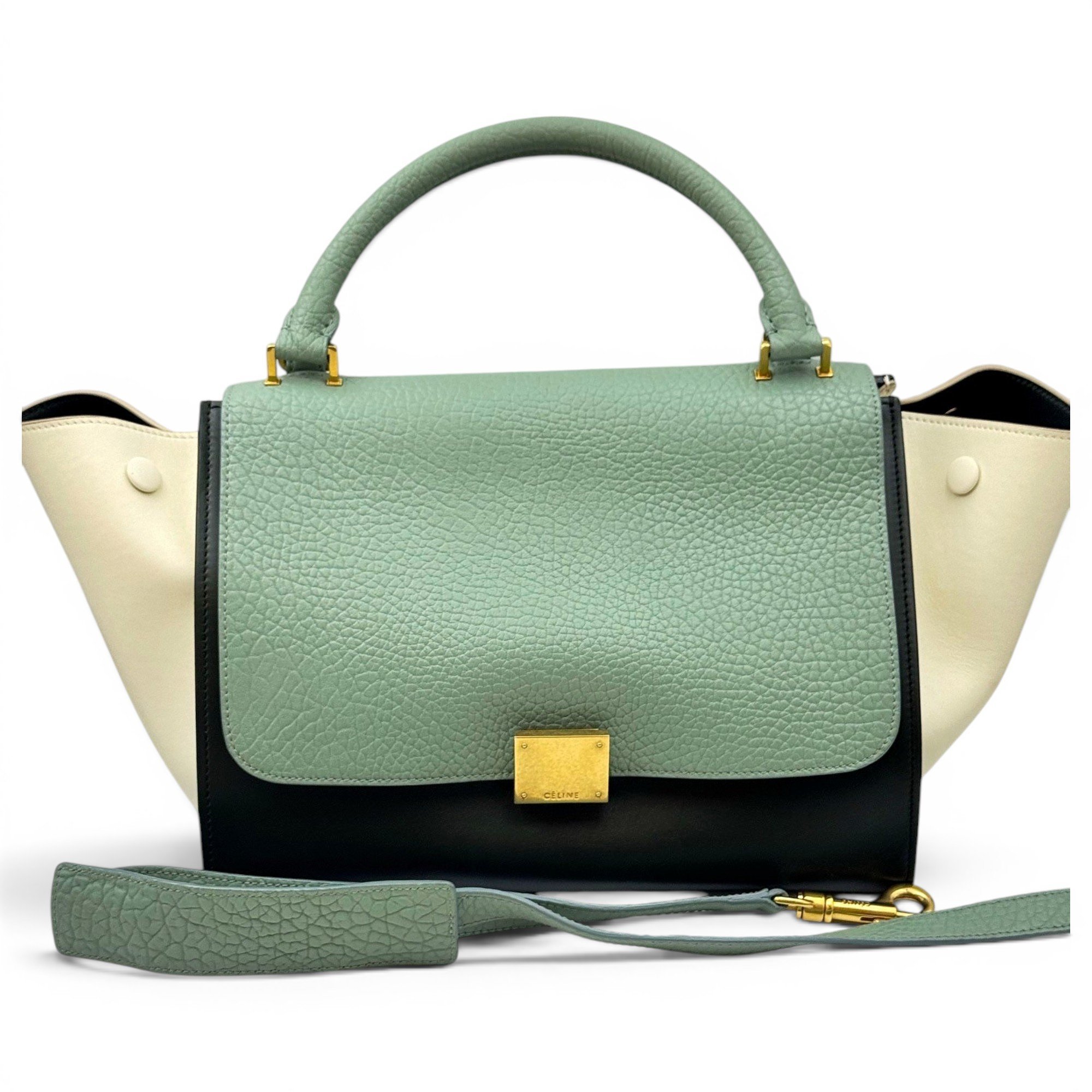 Trapèze leather handbag