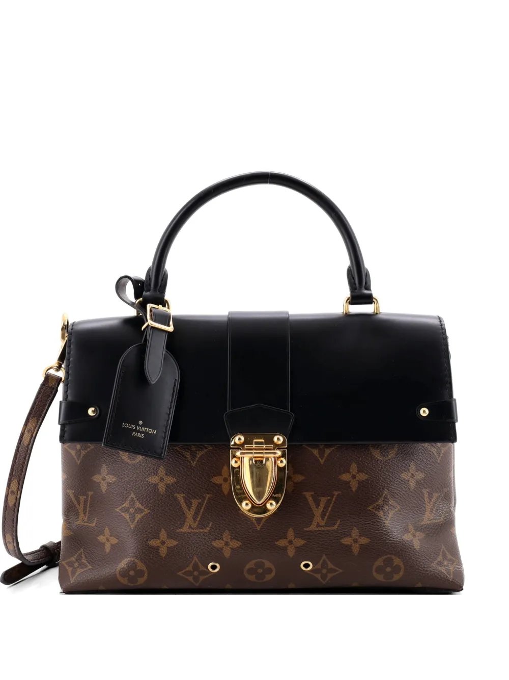 One Handle Flap Bag Monogram Canvas and Leather MM satchel