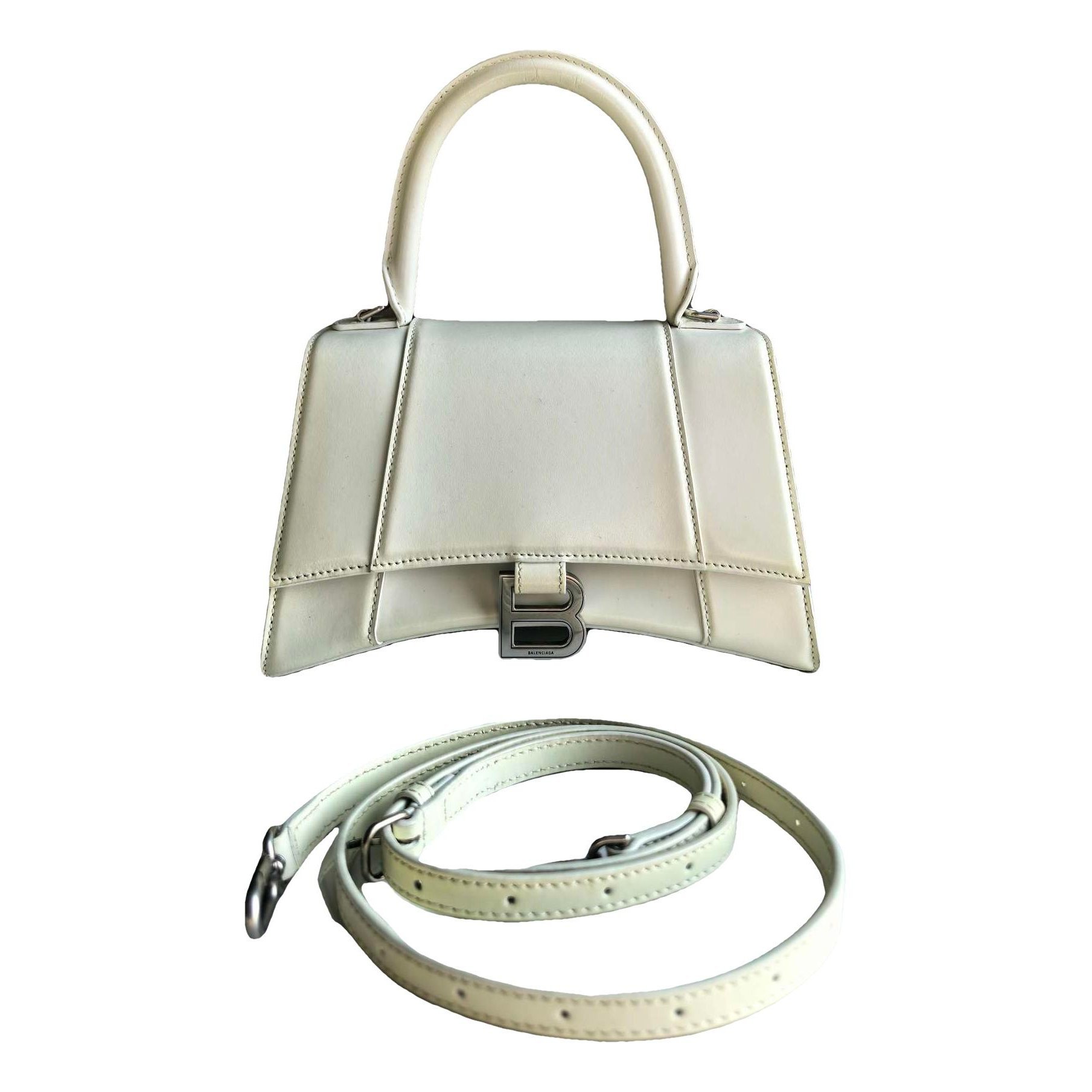Hourglass leather handbag