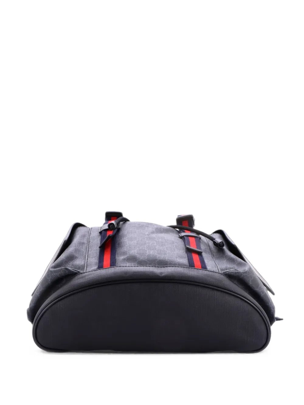 Double Pocket Buckle GG Coated Canvas Large backpack
