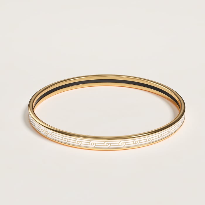 Orfèvre Jaune or Blanc Hermès Sellier Bangle