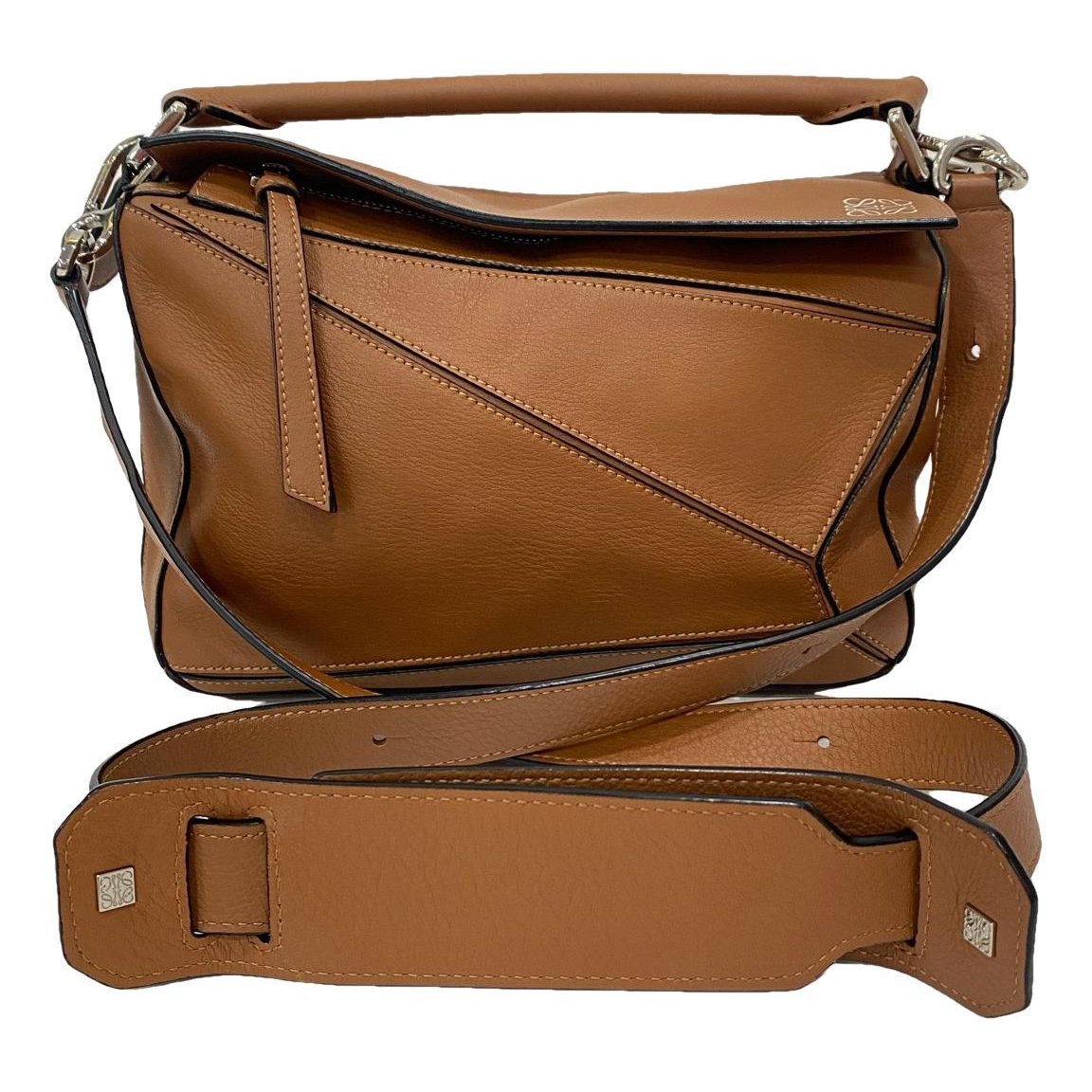 Puzzle leather handbag