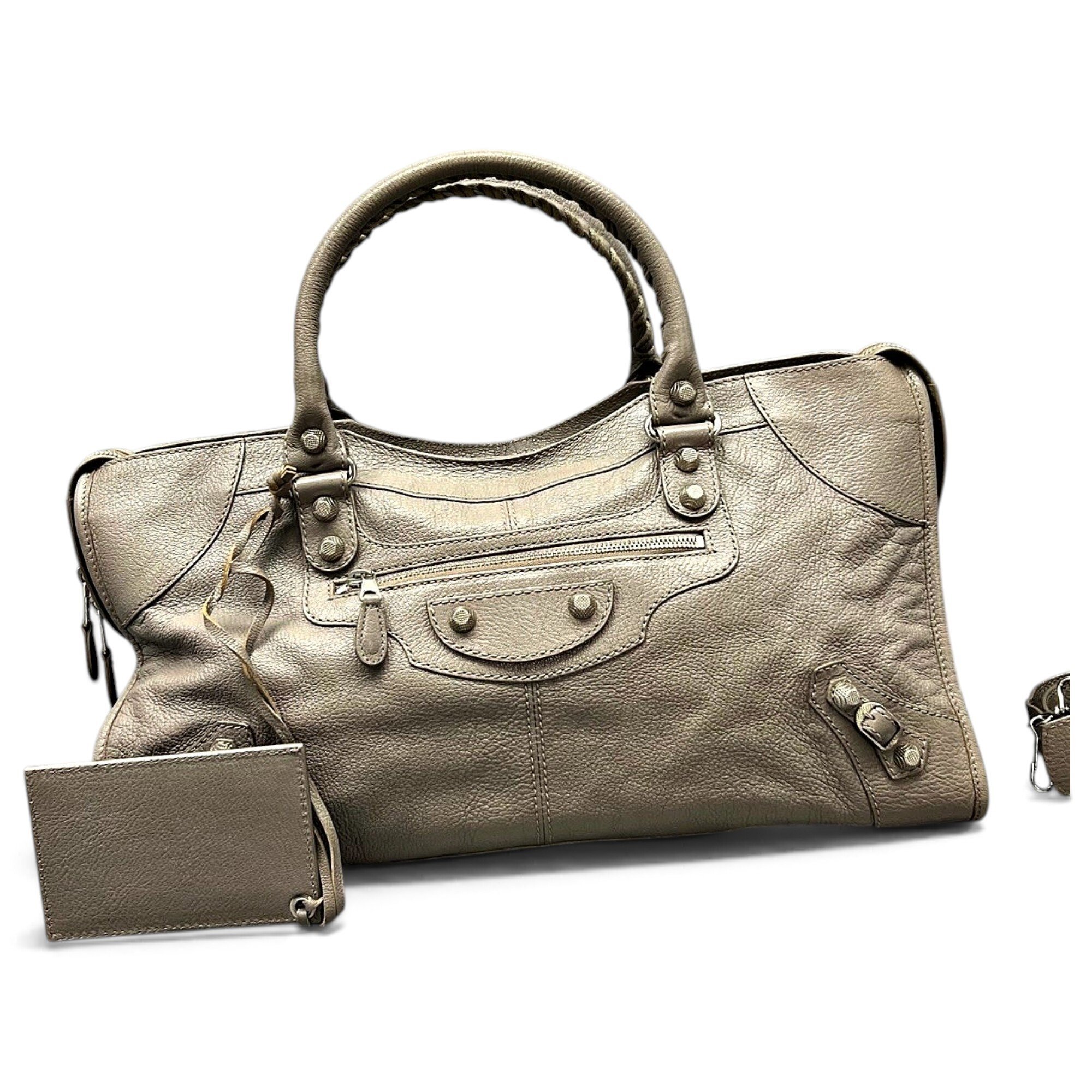 City leather handbag