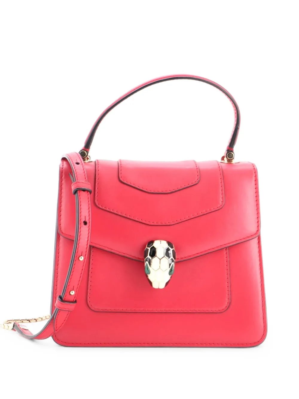 Serpenti Forever Top Handle Bag Leather Small satchel