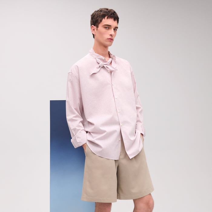 Guimauve "Doubles Rayures Serties" Boxy Fit Shirt