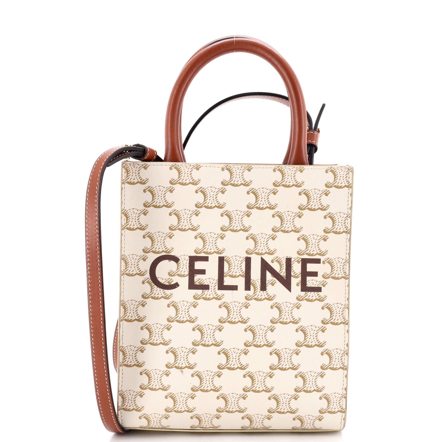 Vertical Cabas Tote Triomphe Coated Canvas Mini