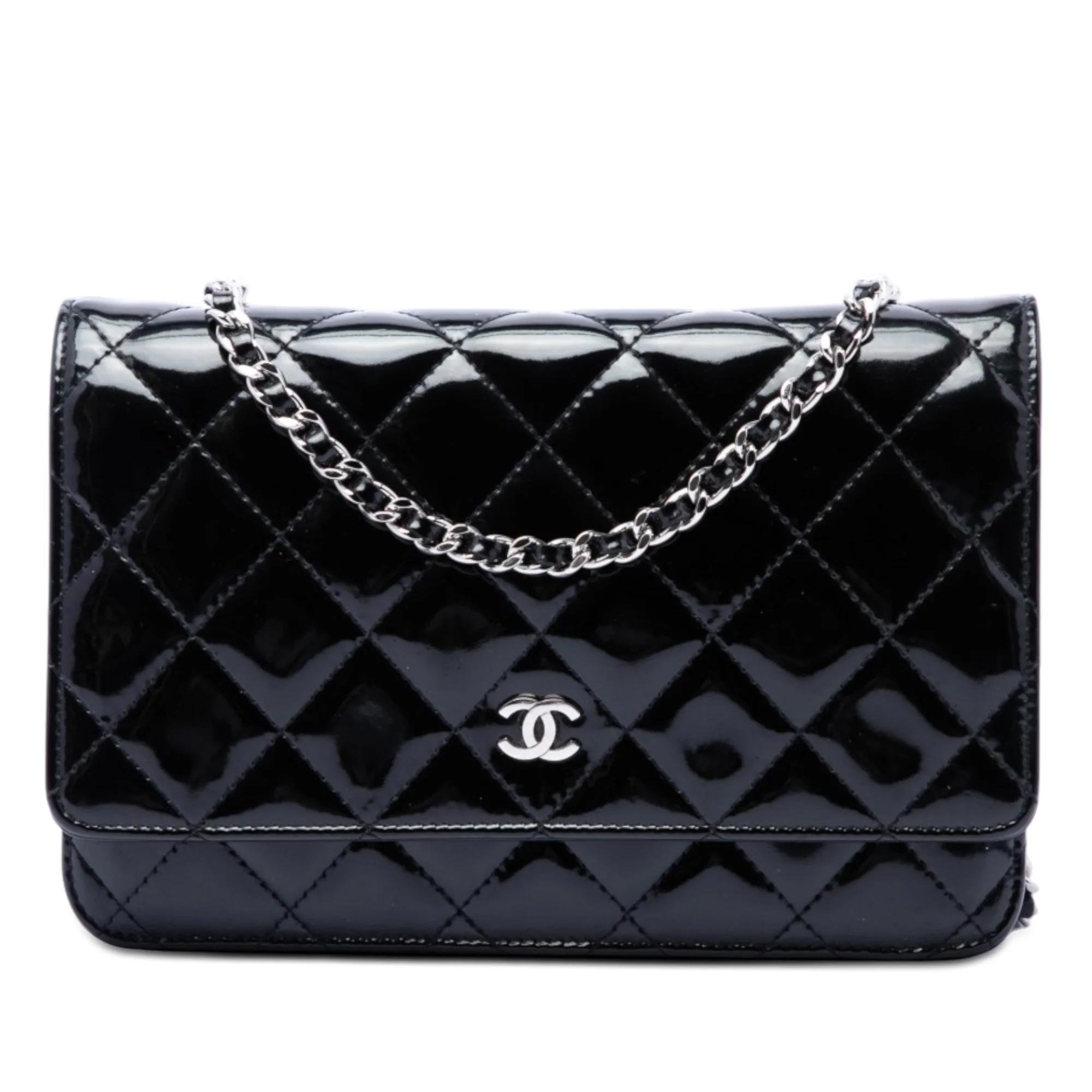 Wallet On Chain patent leather crossbody bag