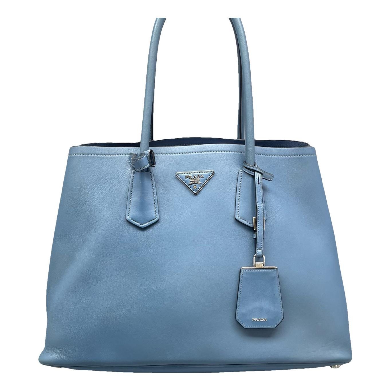 Double leather handbag