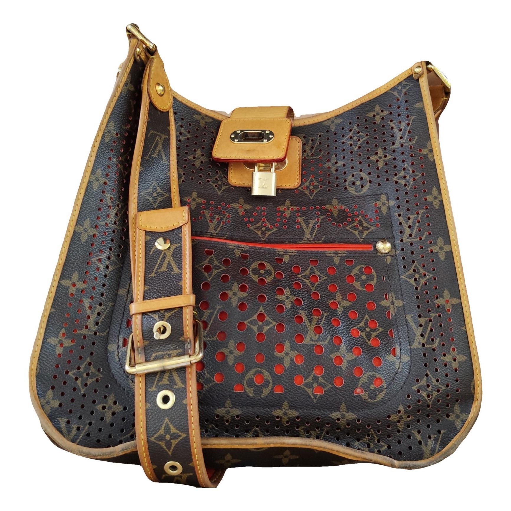 Musette cloth handbag