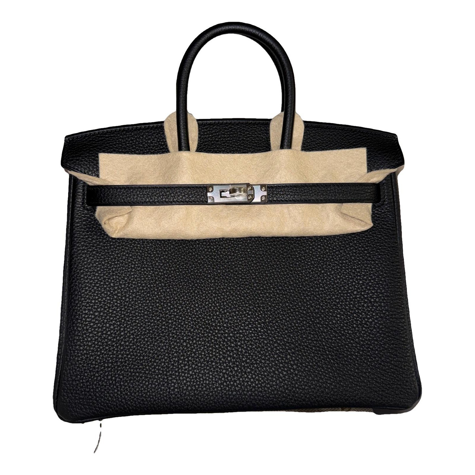 Hermes Birkin 25 Handbag Noir Togo Leather