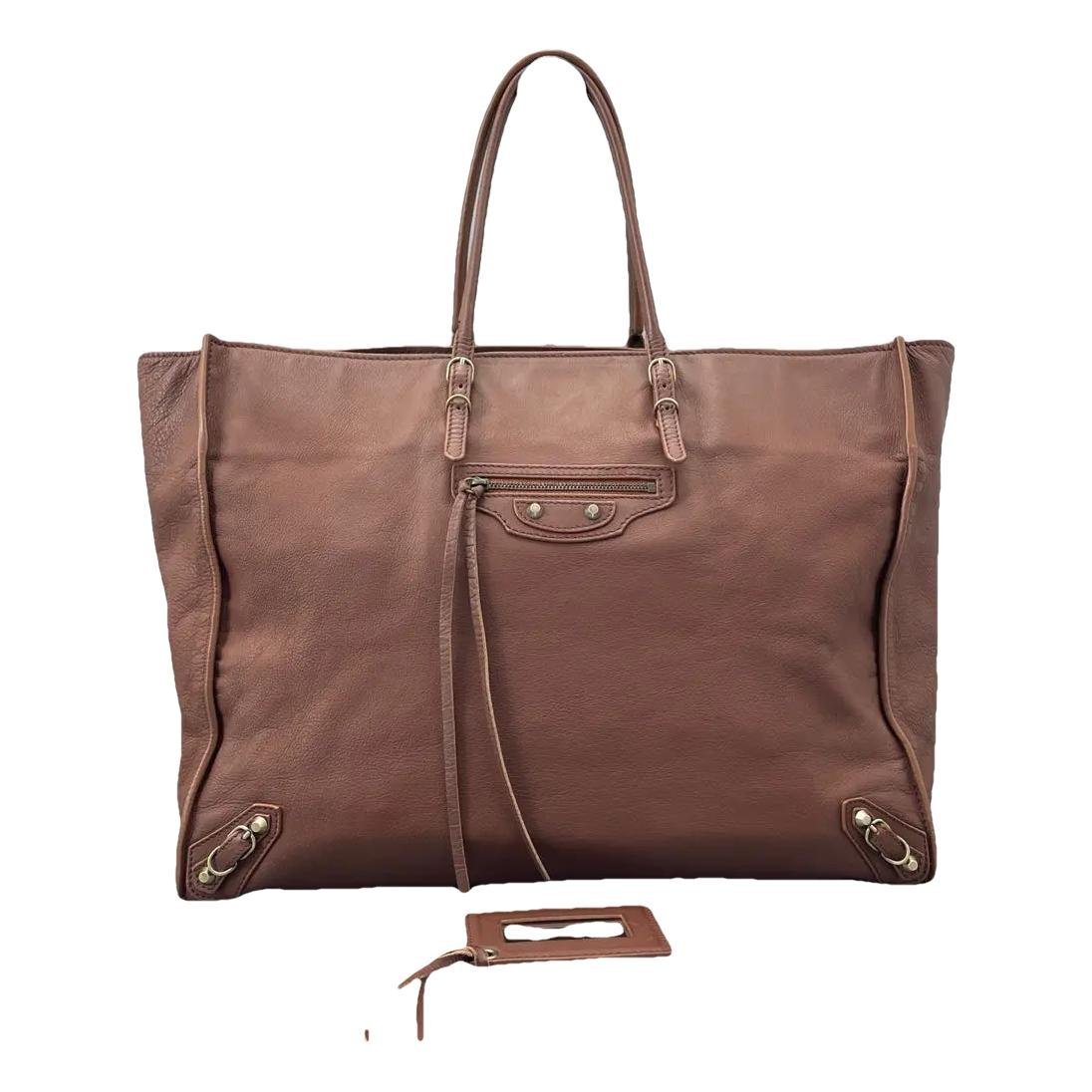 Papier leather handbag
