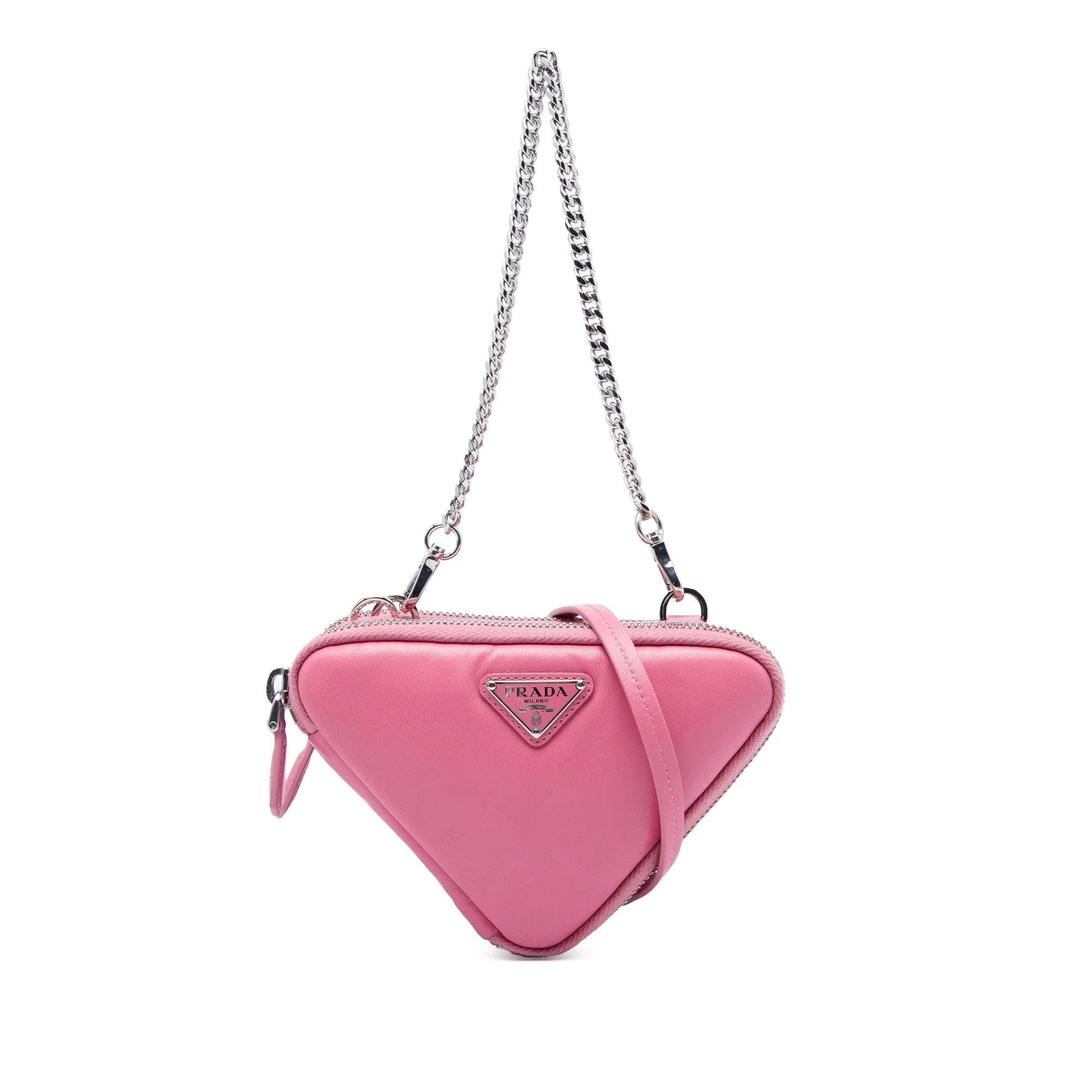 Triangle leather handbag
