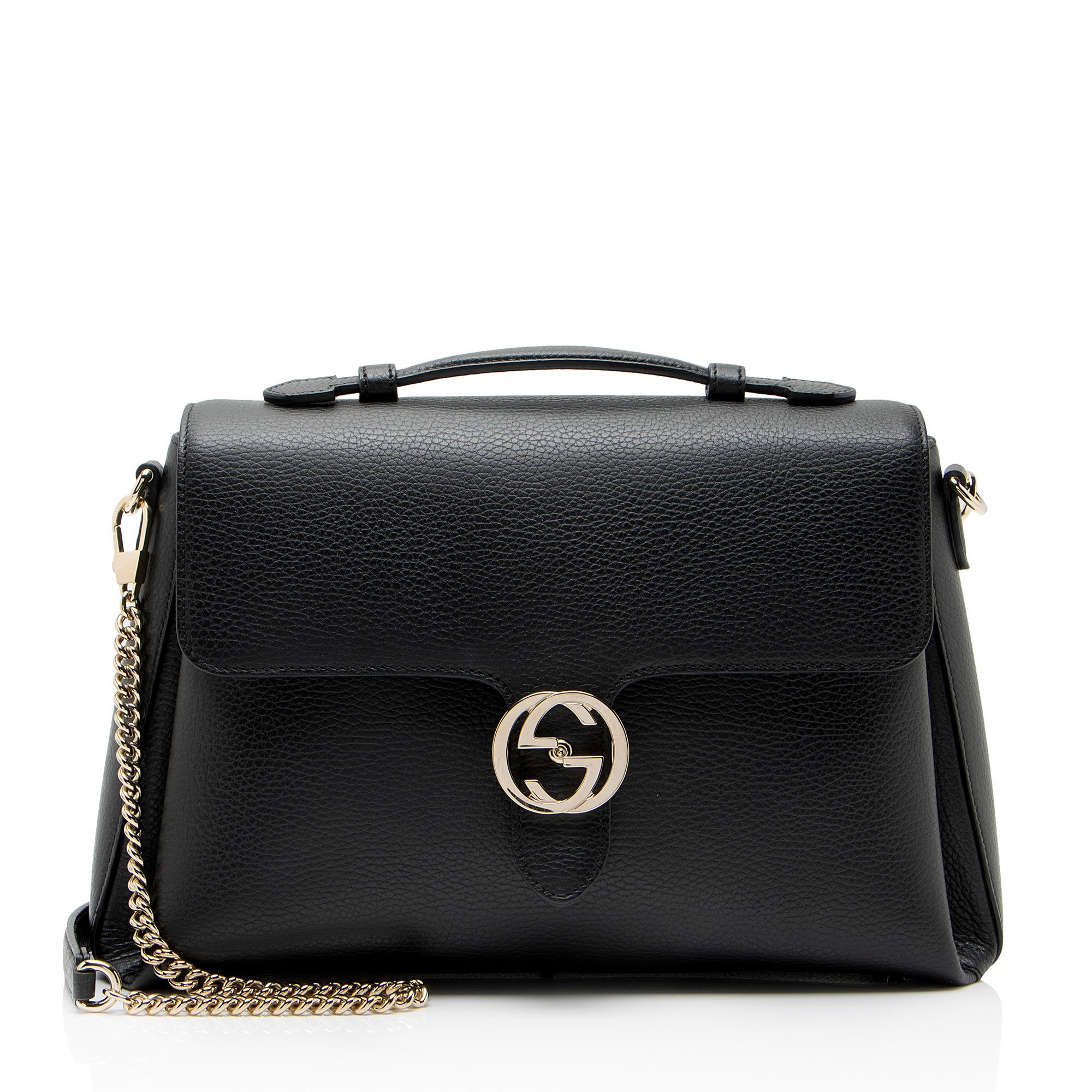 Interlocking leather satchel