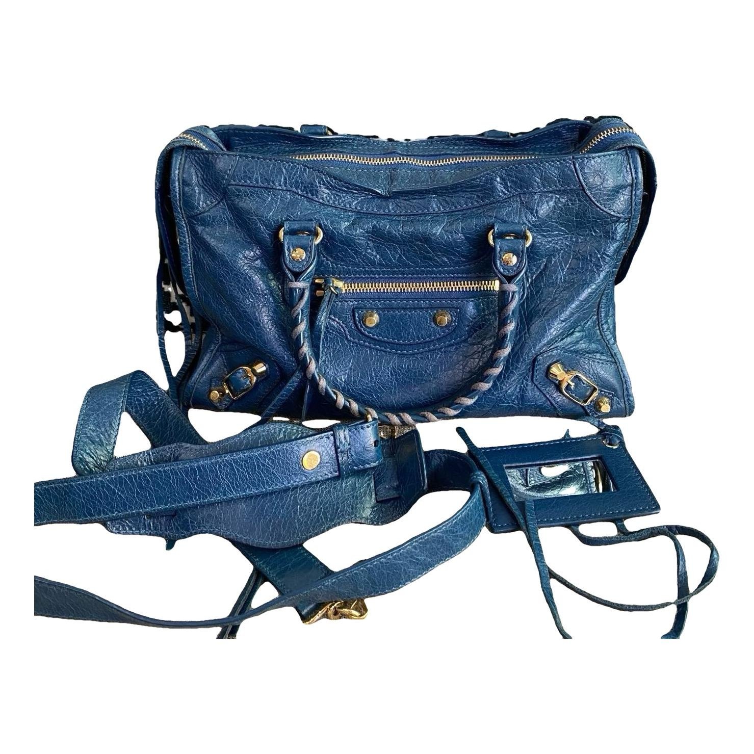 City leather handbag