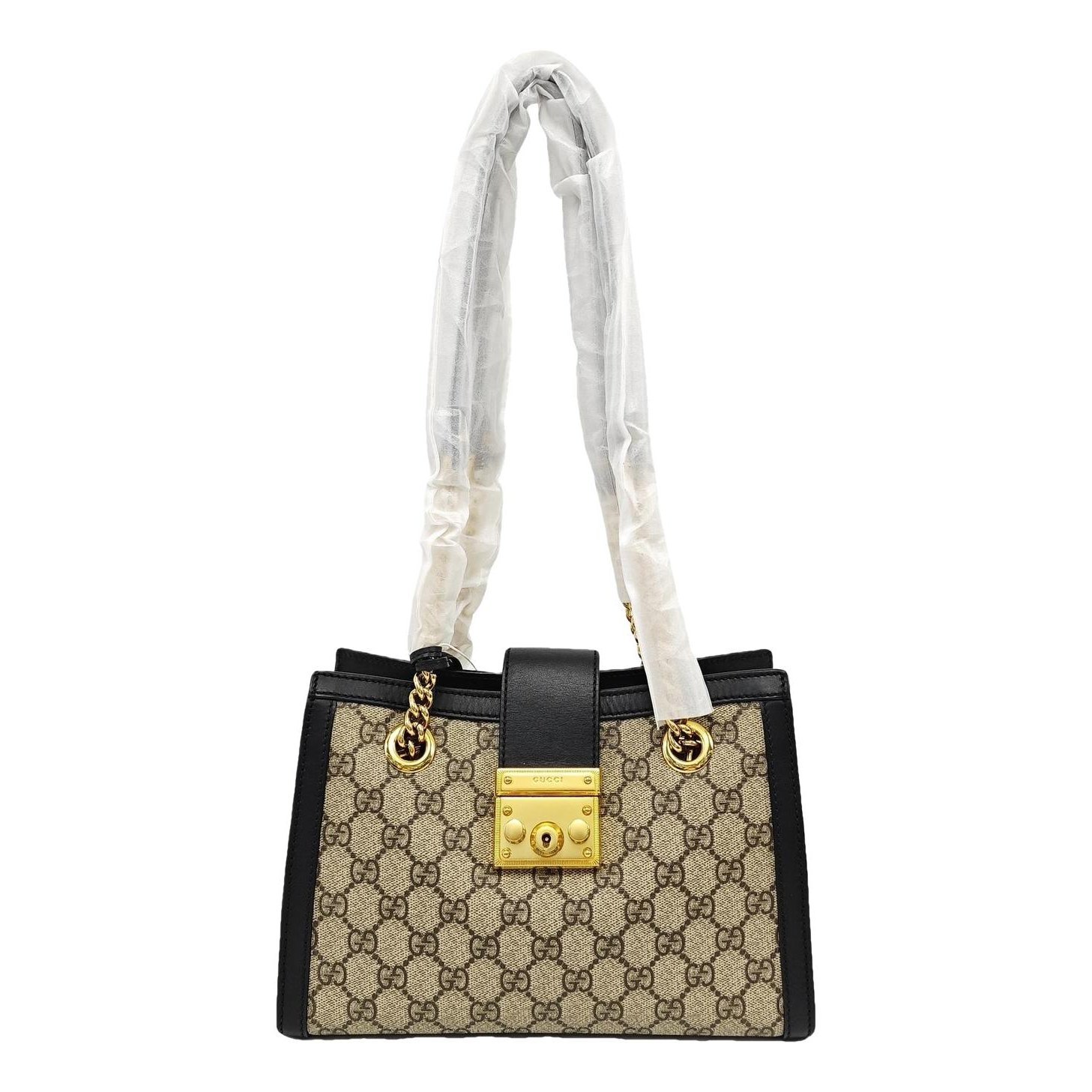 Padlock leather handbag