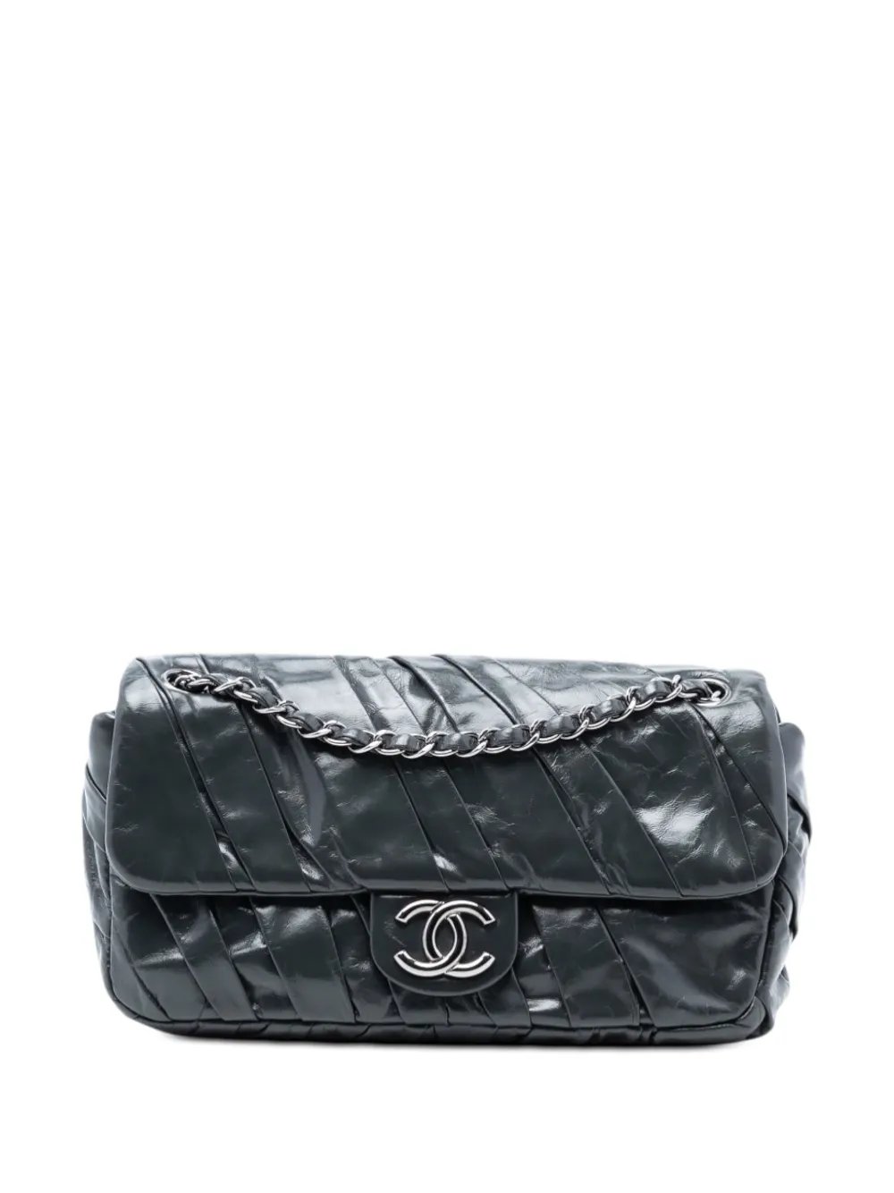 2009-2010 Medium Glazed Calfskin Twisted Flap shoulder bag