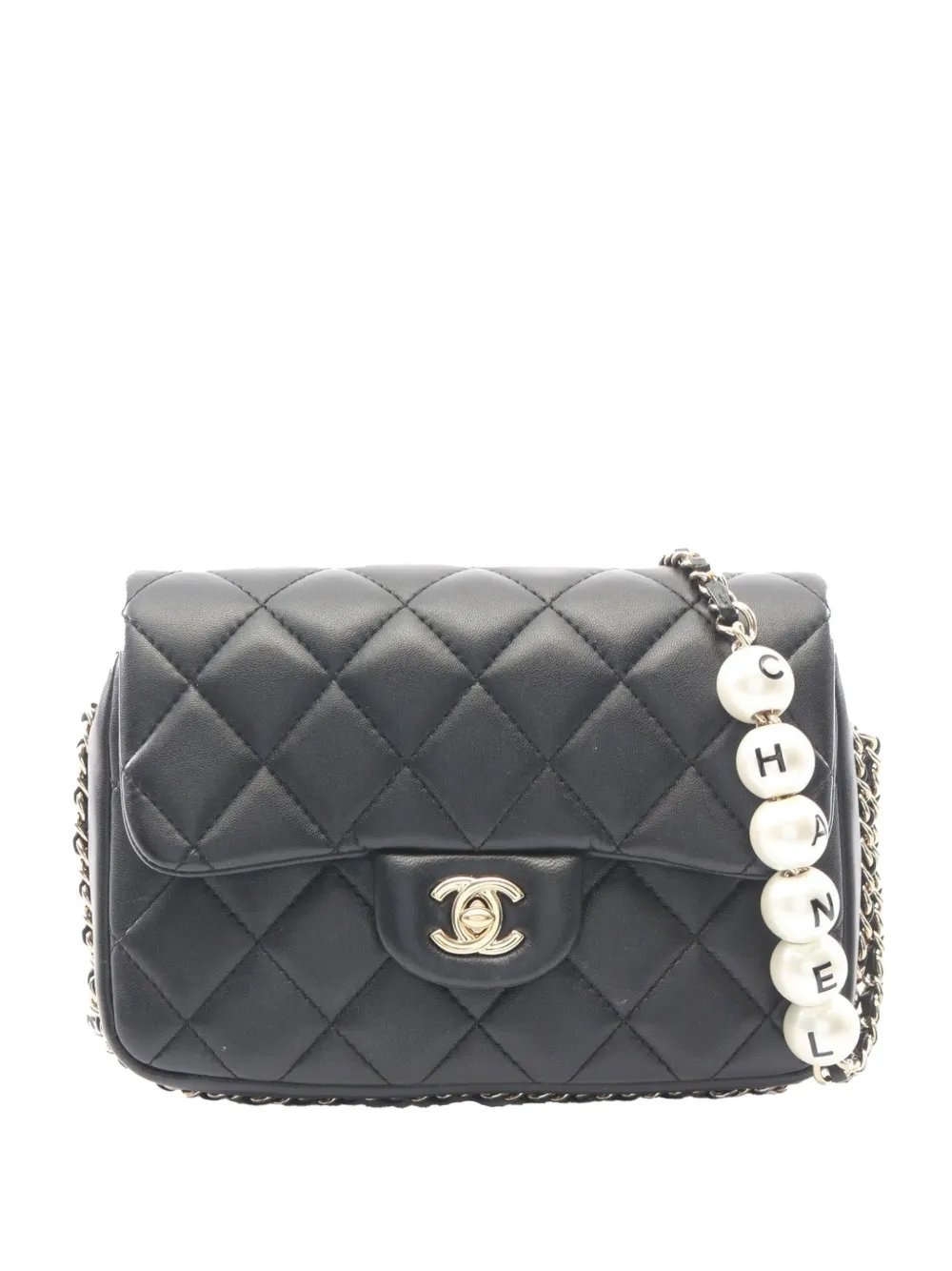 2019 Small Quilted Lambskin My Precious Pearls Chain Flap crossbody bag