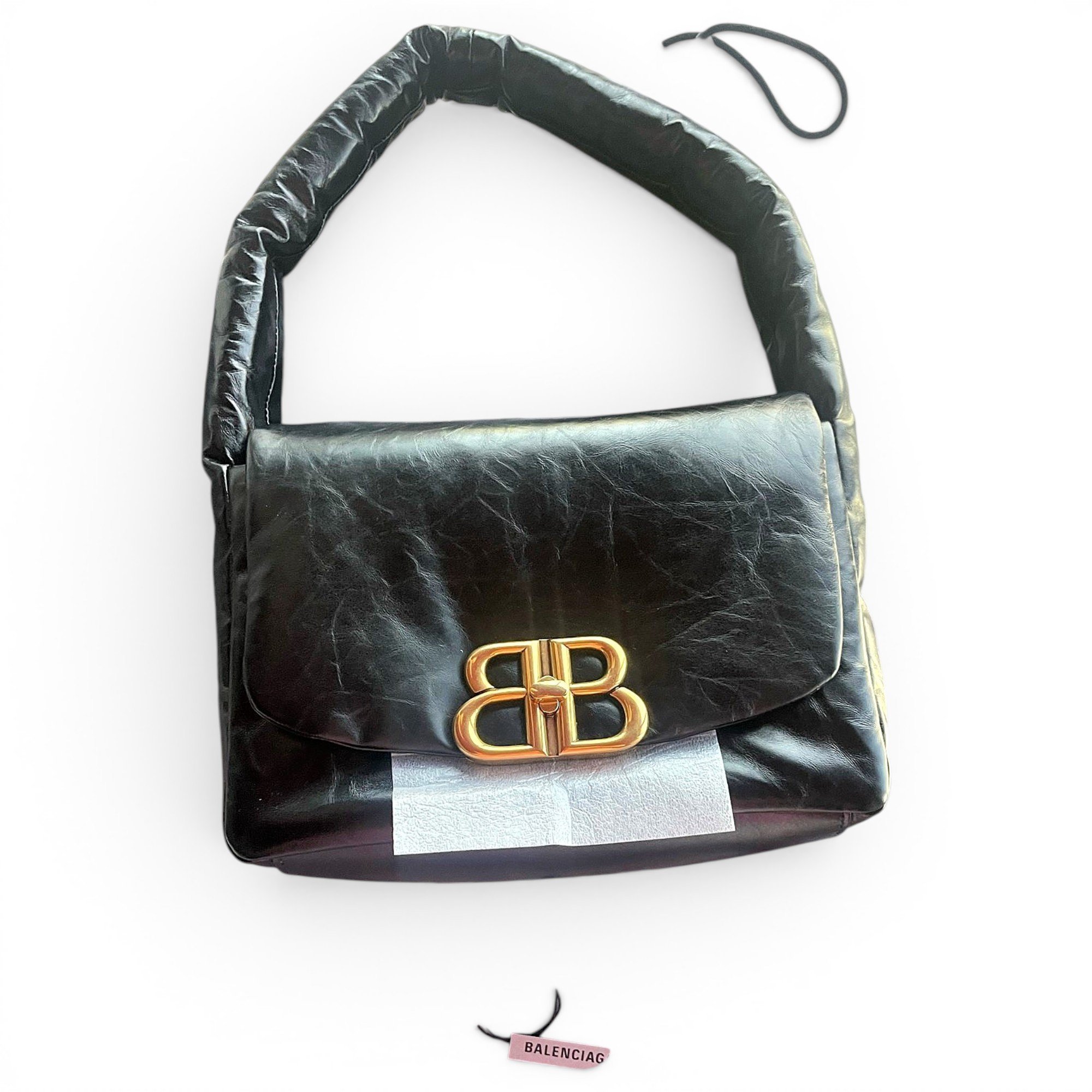Crush leather handbag