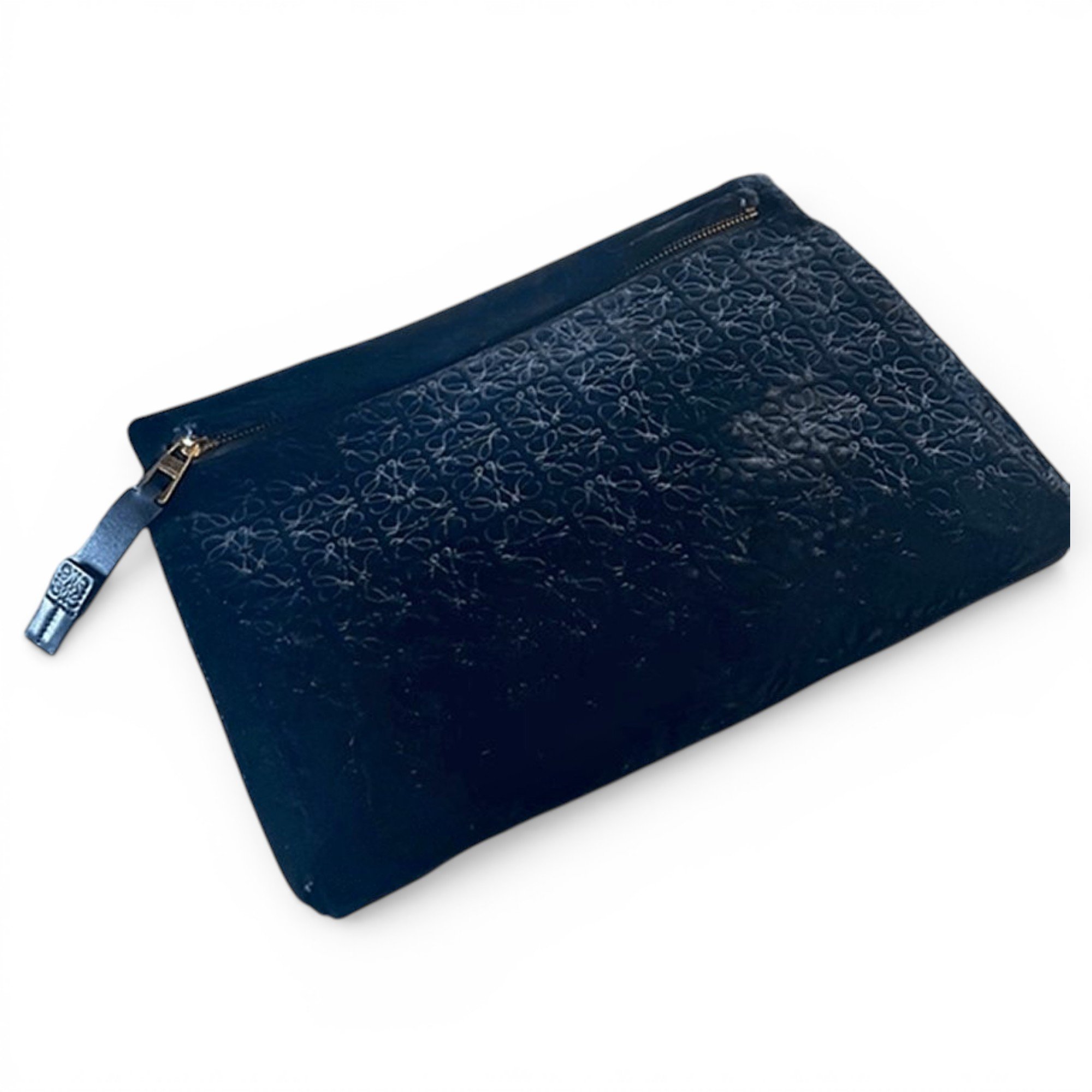 Loewe T Pouch velvet clutch bag