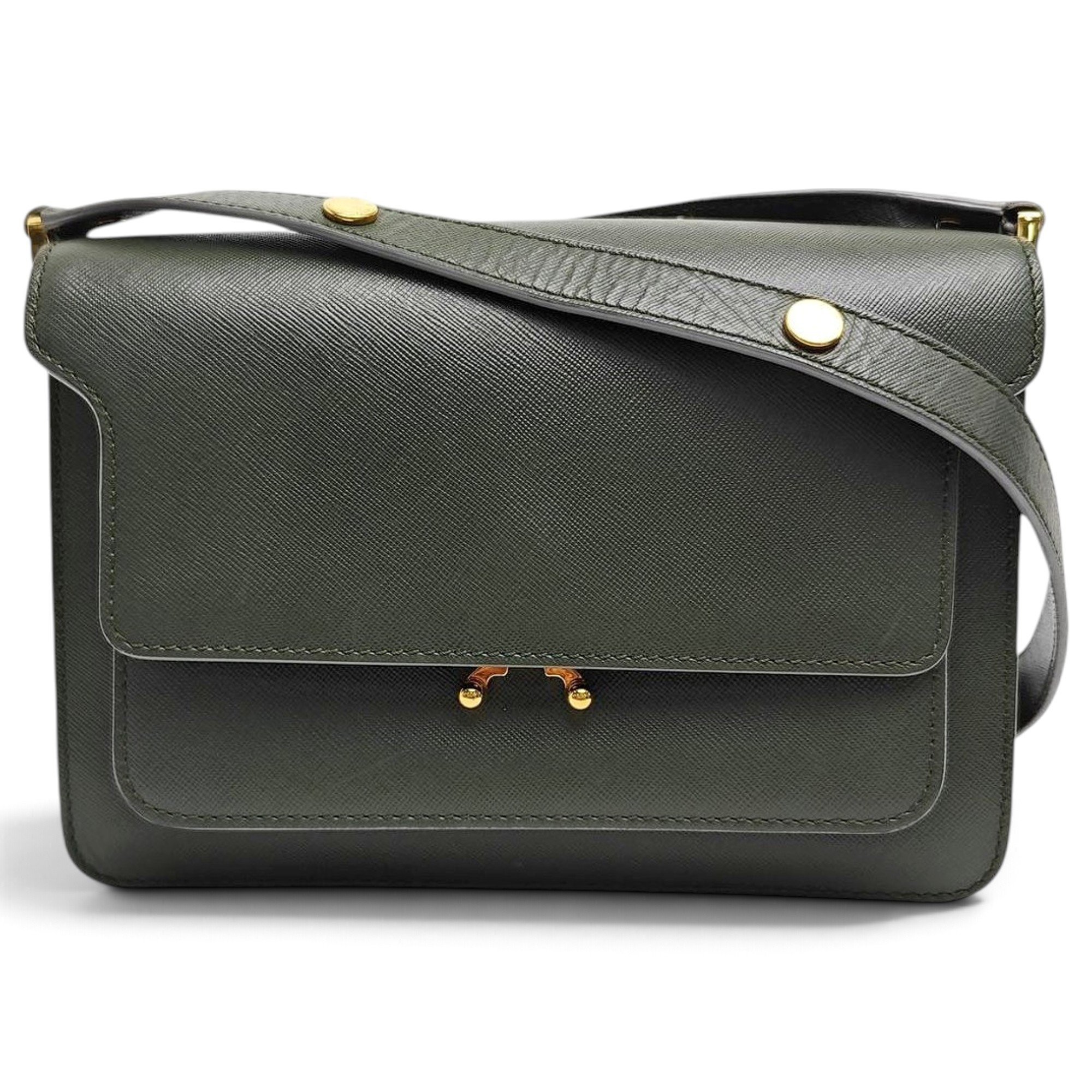 Trunk leather crossbody bag