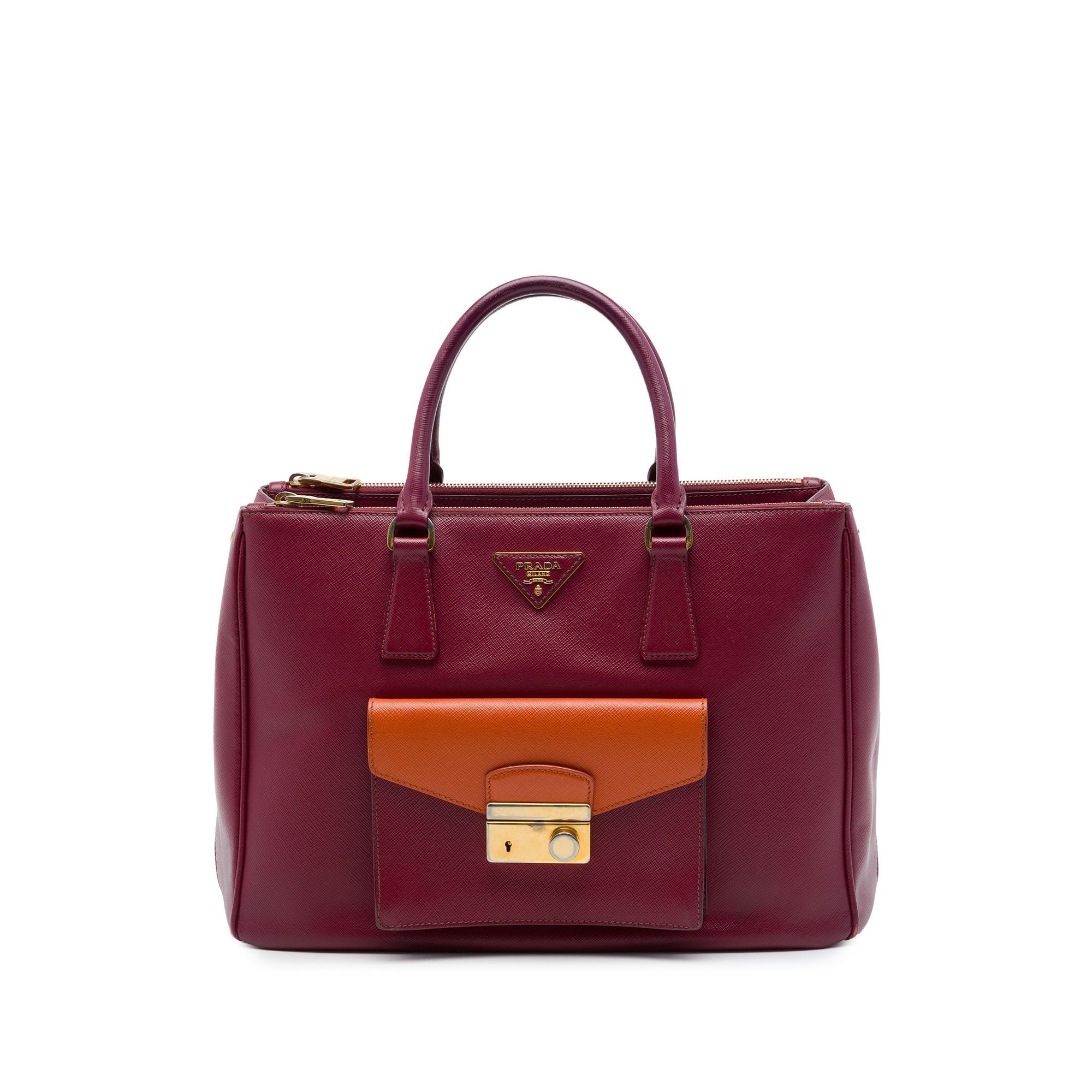 Double leather handbag