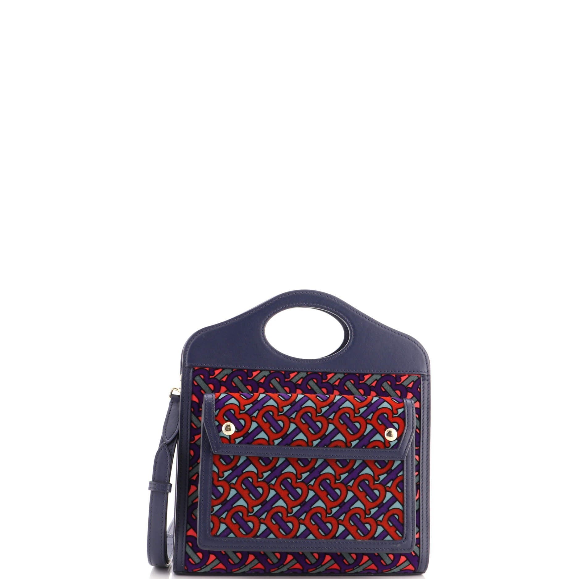Burberry Pocket Tote Monogram Velvet Leather Mini